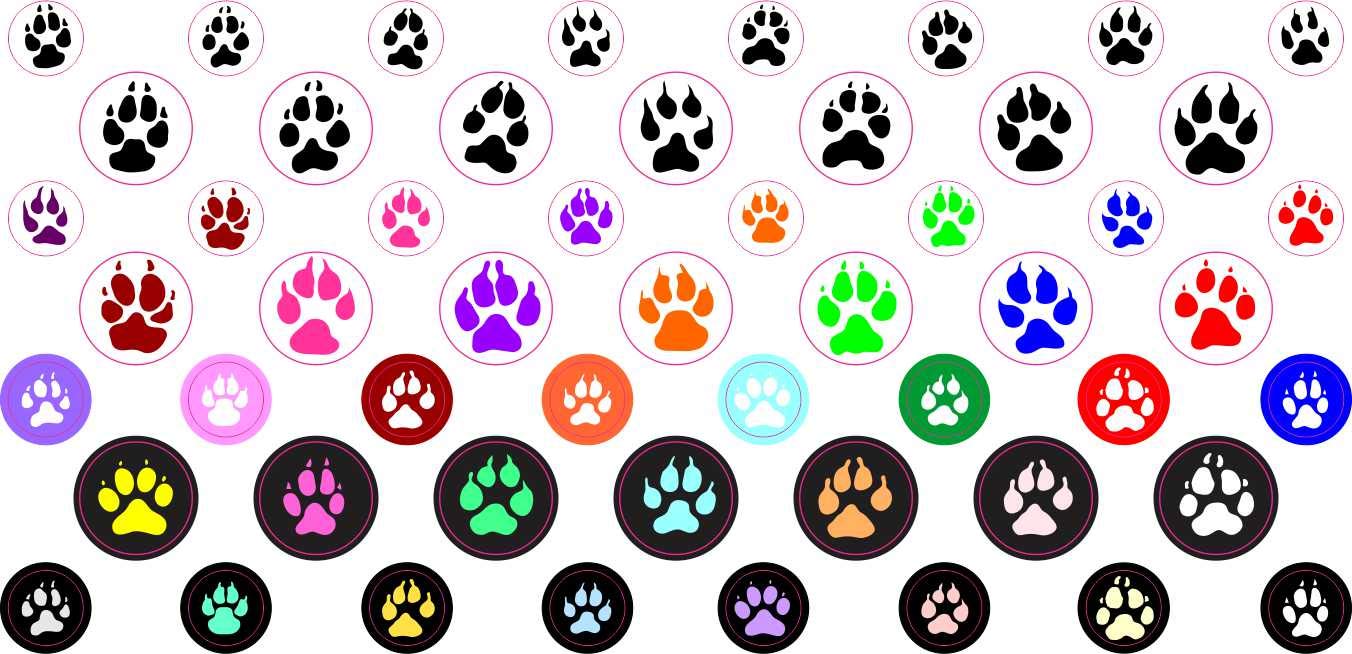 Paw Print Camera Stickers - 32 Small (0.25