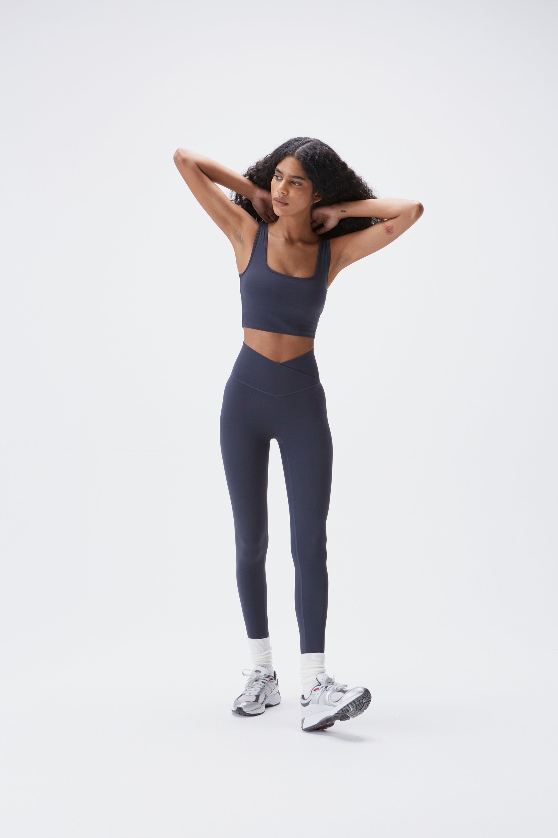 Ultimate Wrap Over Leggings for Women - Midnight Blue High Waist Yoga Pants | Perfect for Workout, Yoga & Lounge Wear