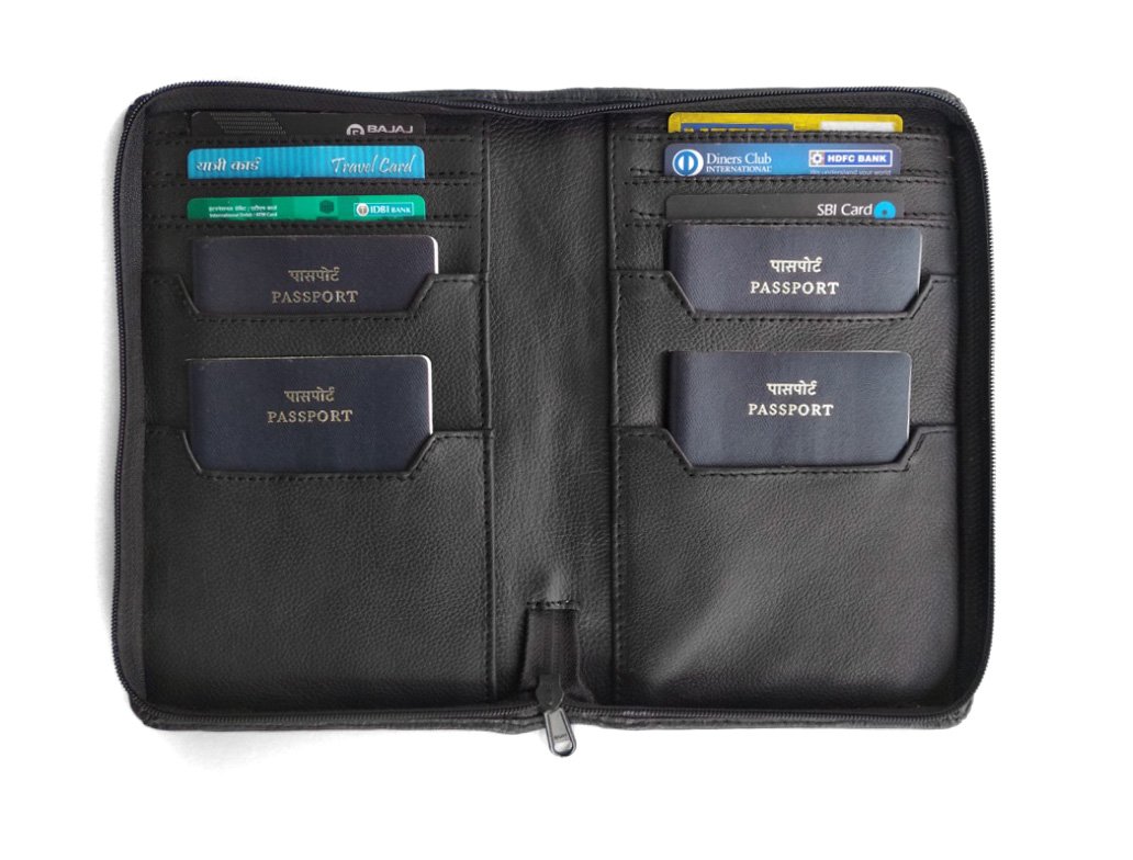 Genuine Leather Passport Holder - Black Premium Travel Document Wallet for Men & Women | Perfect for Airports, Business Trips & International Travel