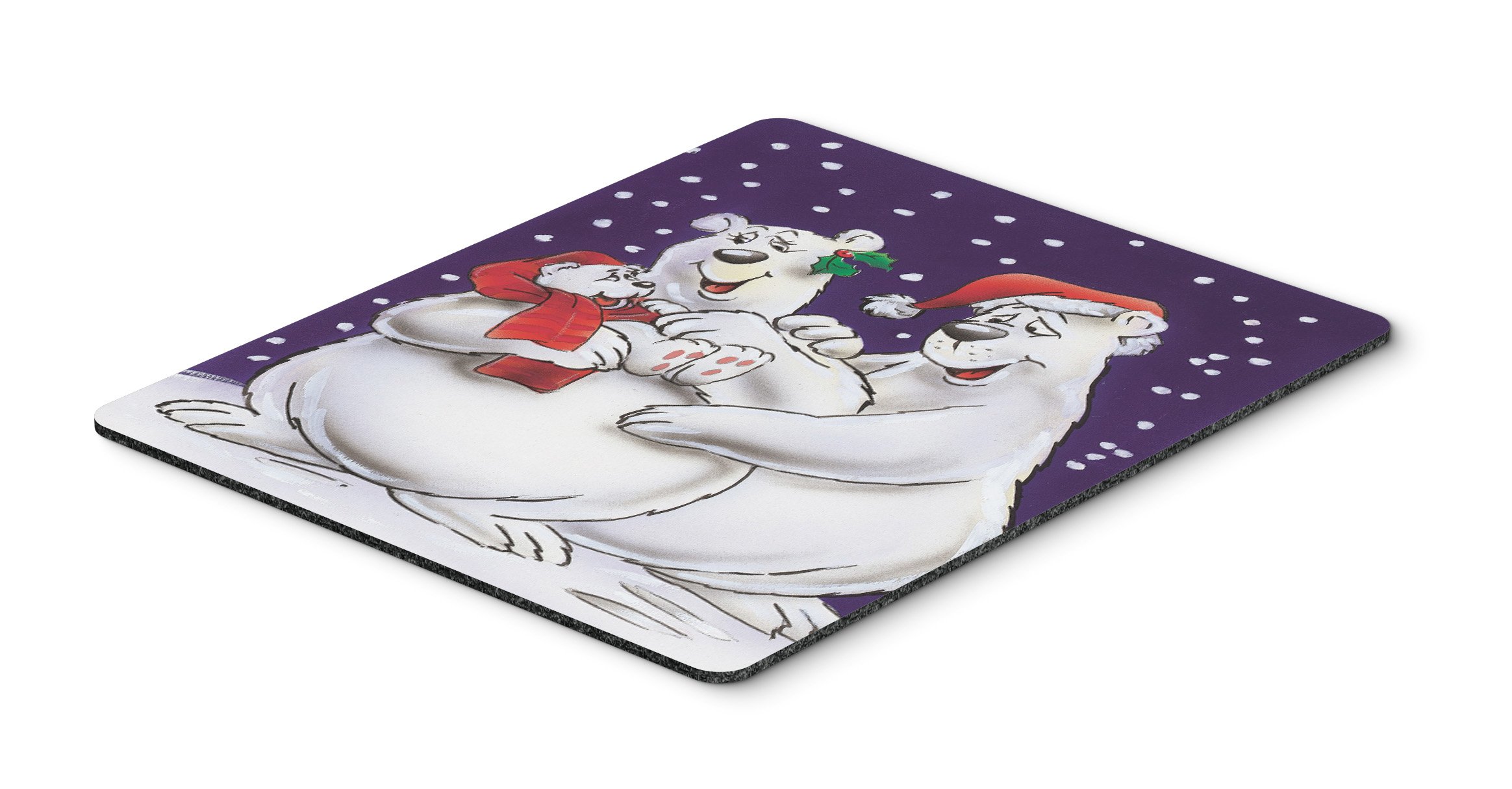 Holiday Polar Bears Mouse Pad - Large Washable Non-Slip Desk Mat for Home Office, Gaming & Computer Work | Christmas Themed Mousepad & Hot Pad Trivet for Kitchen & Workspace Decor