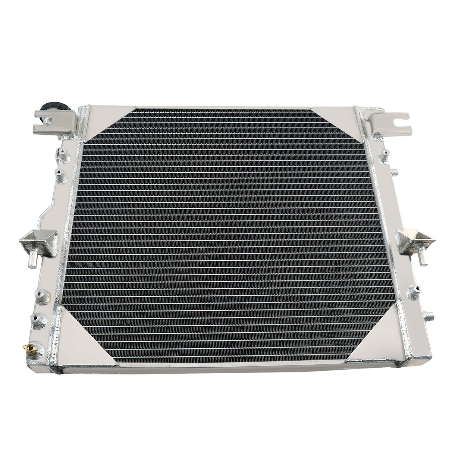 Jeep Wrangler JK Radiator Replacement 3.6L 3.8L V6 (2007-2015) - 3 Row Aluminum Crossflow Radiador with Electric Fan Shroud & Thermostat Kit Combo | Perfect for Off-Roading, Daily Commuting & Extreme Weather Conditions