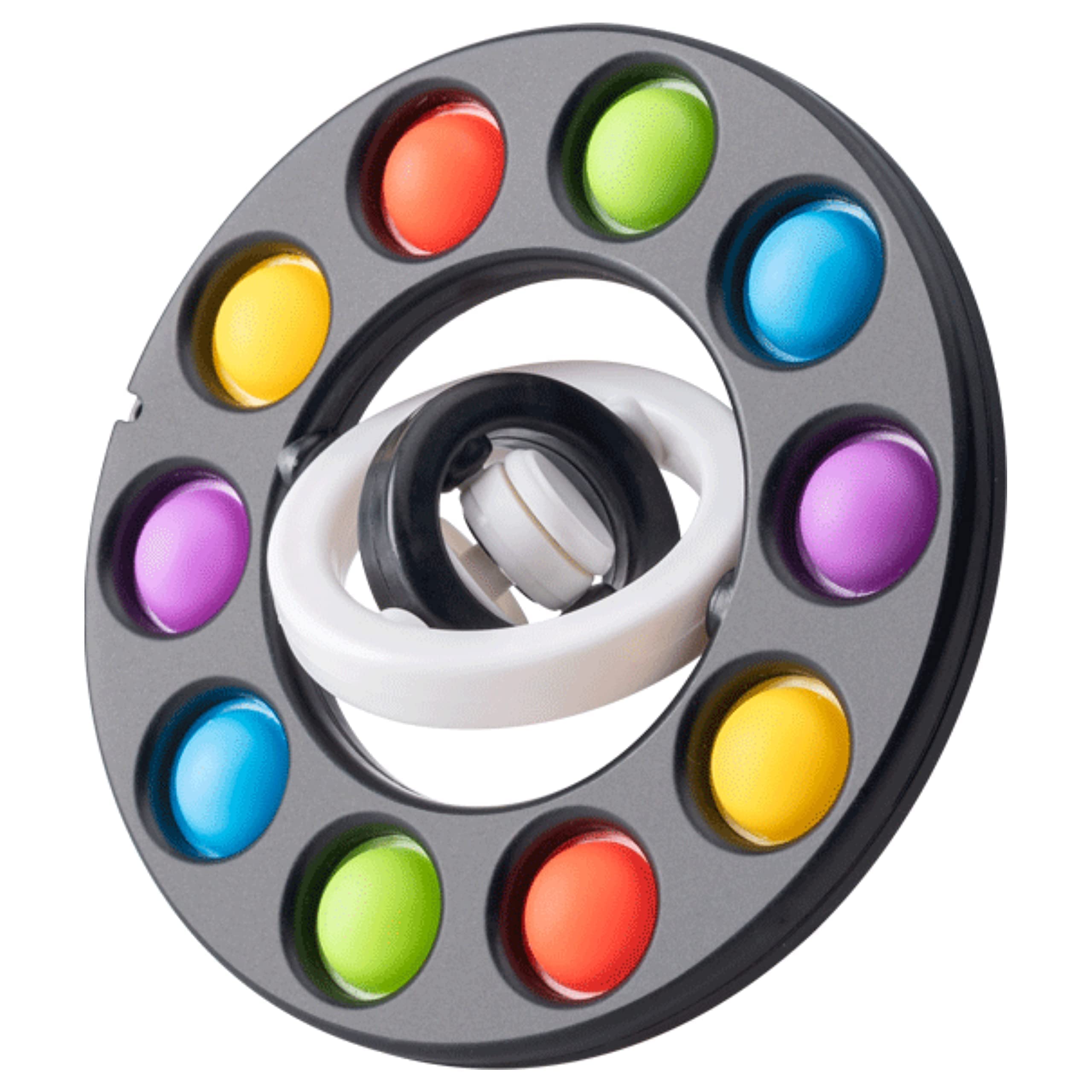 WHJZS 3D Infinite Flip Fidget Toy - Pop It Sensory Stress Relief Toy for Kids & Adults - Creative Finger Spinner Top for Anxiety, ADHD, Focus - Black (Perfect for Home, Office, School & Travel)