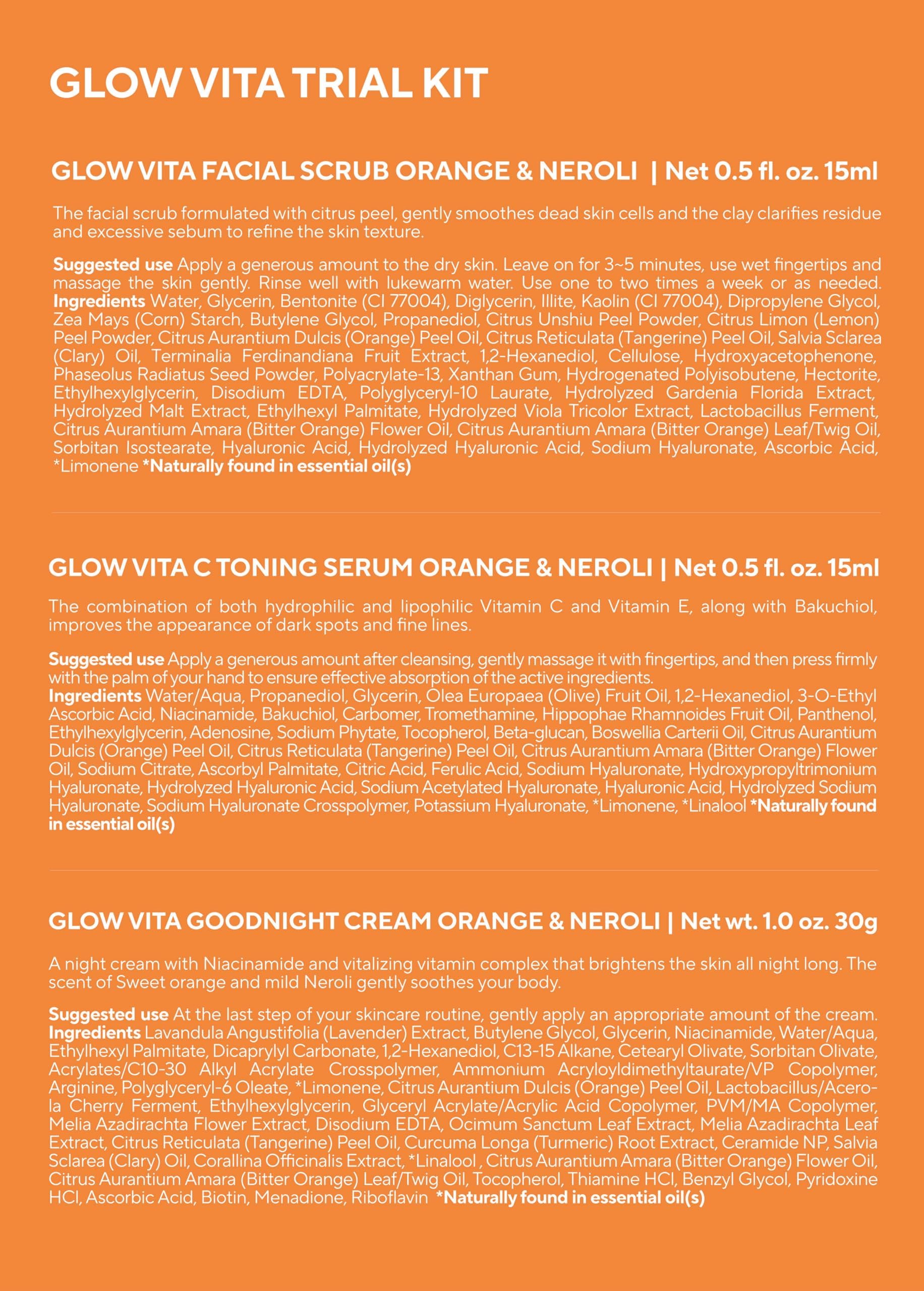 AROMATICA Glow Vita Trial Kit - Travel Size Skincare Set with Vitamin C Serum, Facial Scrub & Retinol Night Cream (0.5oz+0.5oz+1oz) - Perfect for Travel, Gifts & Achieving Glass Skin - Brightening, Exfoliating & Anti-Aging Skincare Routine