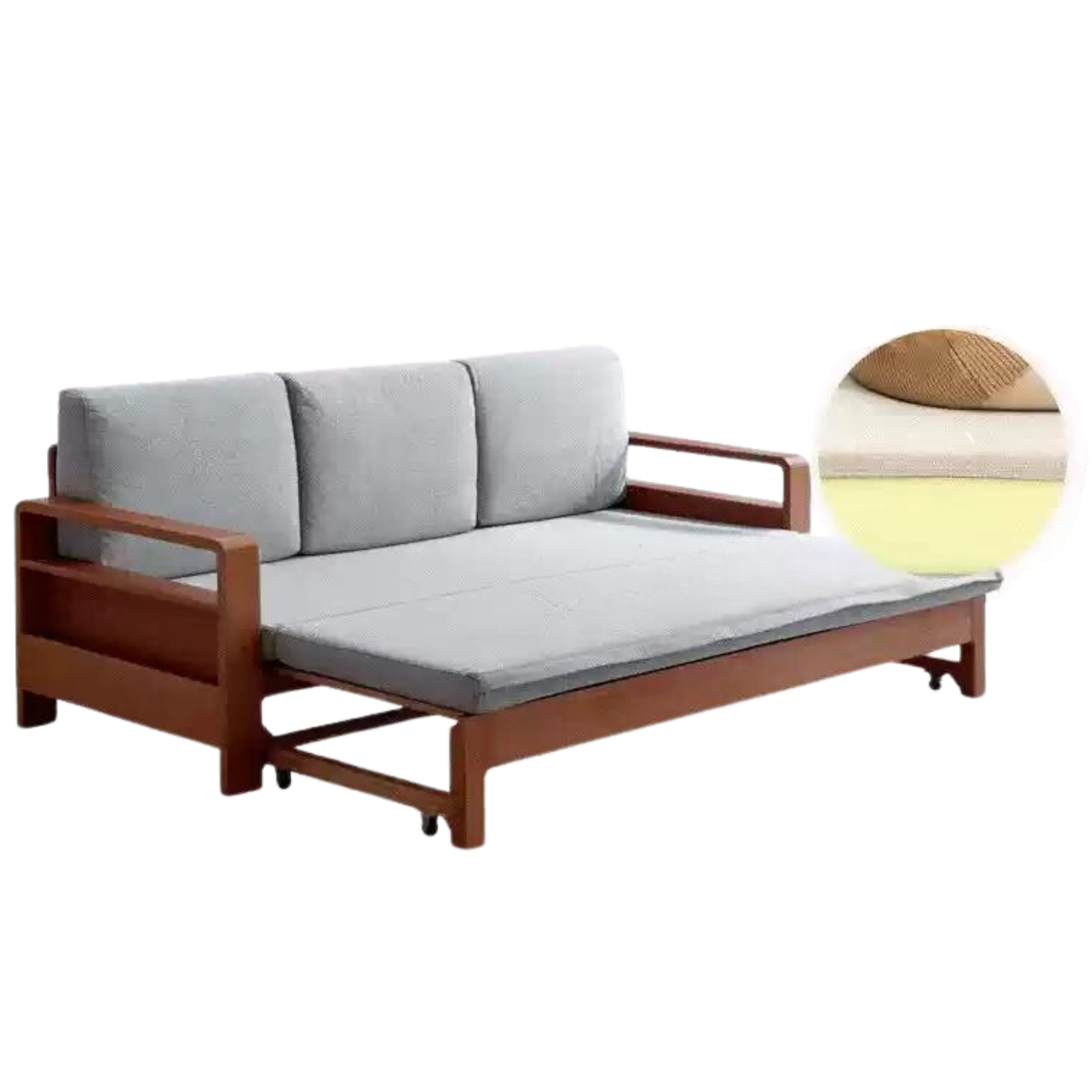 Oak & Beech Folding Multi-Functional Storage Sofa Bed - Convertible Guest Bed with Hidden Storage for Small Spaces, Living Rooms & Apartments