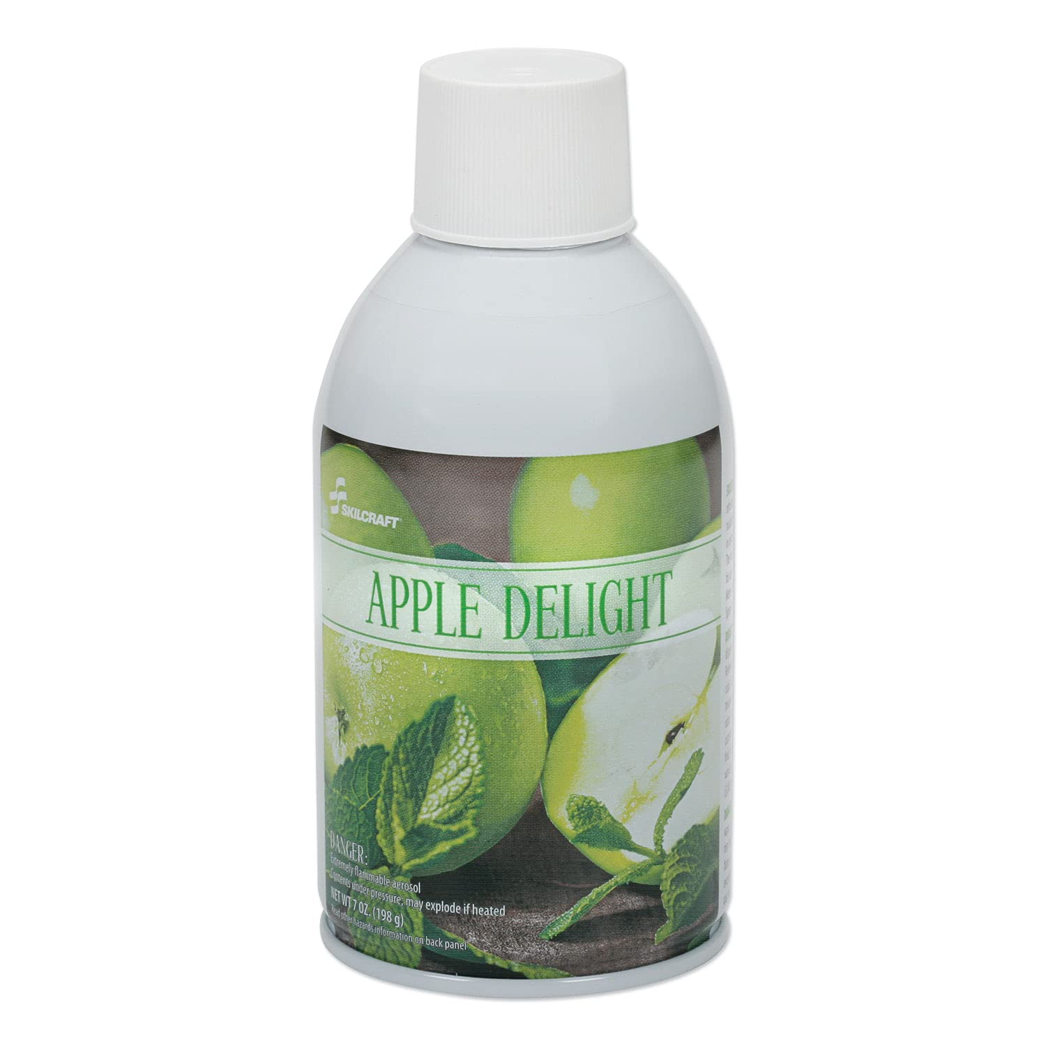 SKILCRAFT Zep Meter Mist Refills - Green Apple Scent, 10 oz Aerosol Spray (Pack of 12) | Air Freshener for Offices, Schools, and Public Restrooms | Eliminates Odors & Leaves Fresh Fragrance