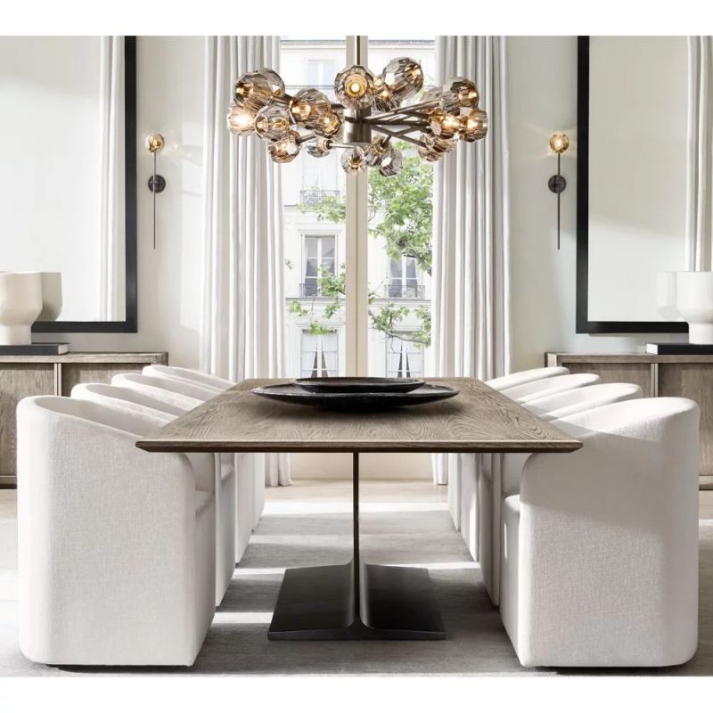 Crystal Ball Round Chandelier 24 Inch - Elegant Modern Ceiling Light Fixture for Dining Room, Bedroom, Living Room & Entryway Lighting