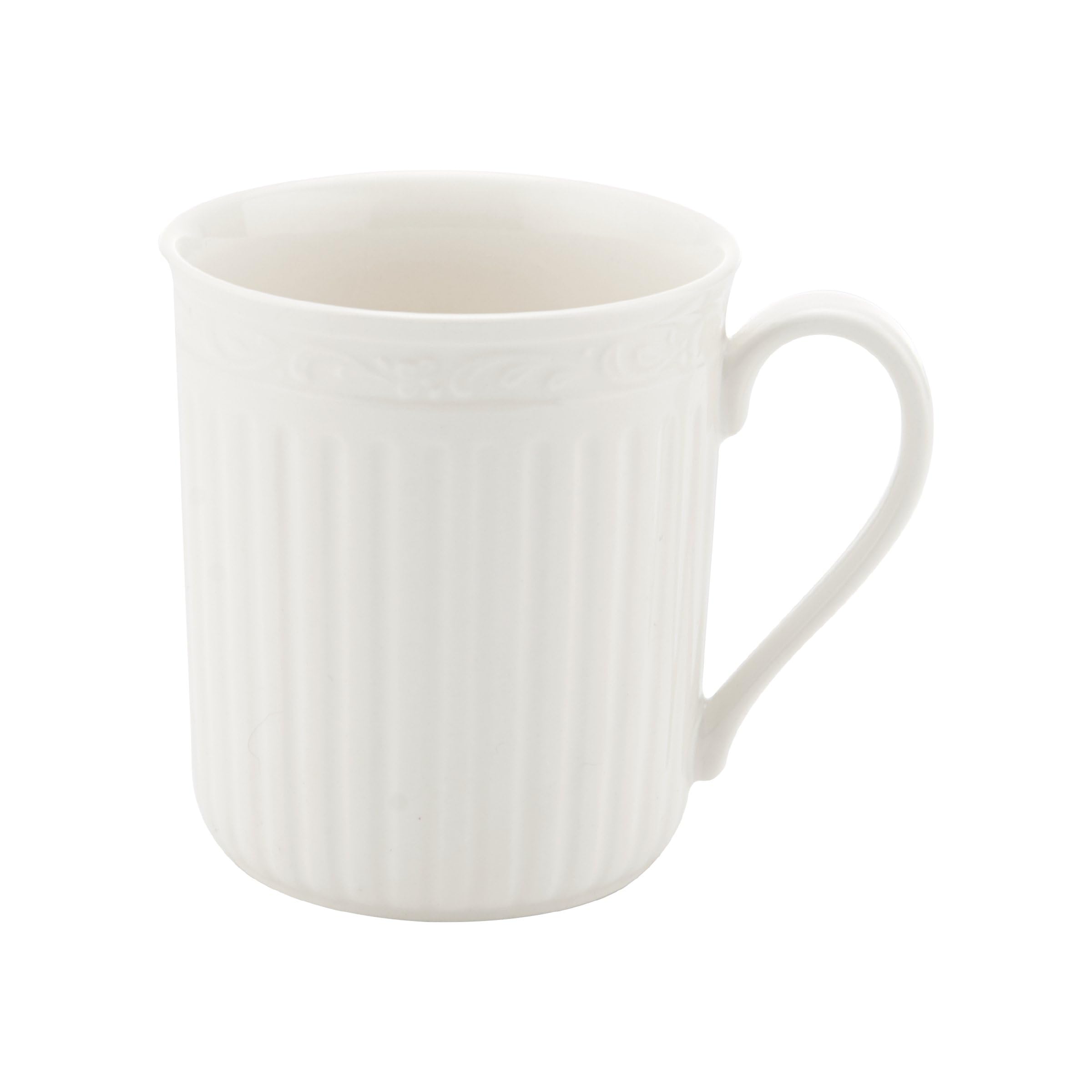 Mikasa Italian Countryside 16-Piece Dinnerware Set - Classic White Porcelain with Fluted Bands, Service for 4 - Dinner Plates, Salad Plates, Bowls & Mugs - Microwave & Dishwasher Safe - Perfect for Family Dinners, Entertaining Guests & Everyday Use