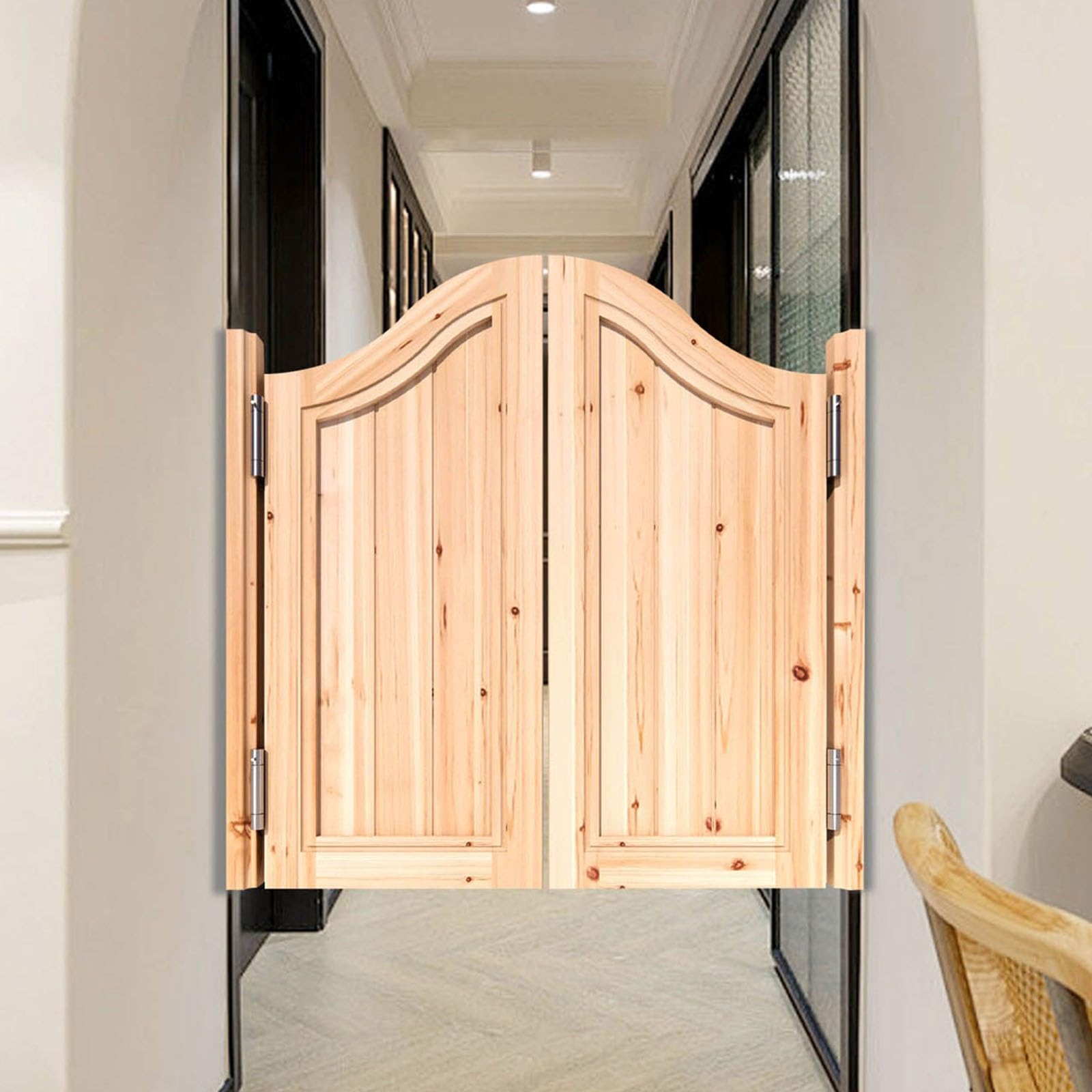 Solid Wood Western Swinging Saloon Doors for Kitchen & Bar - Unpainted Half Door with Hinges, Self-Closing Partition (28x36 Inches) - Perfect for Western-Themed Restaurants, Home Kitchens, and Interior Decor