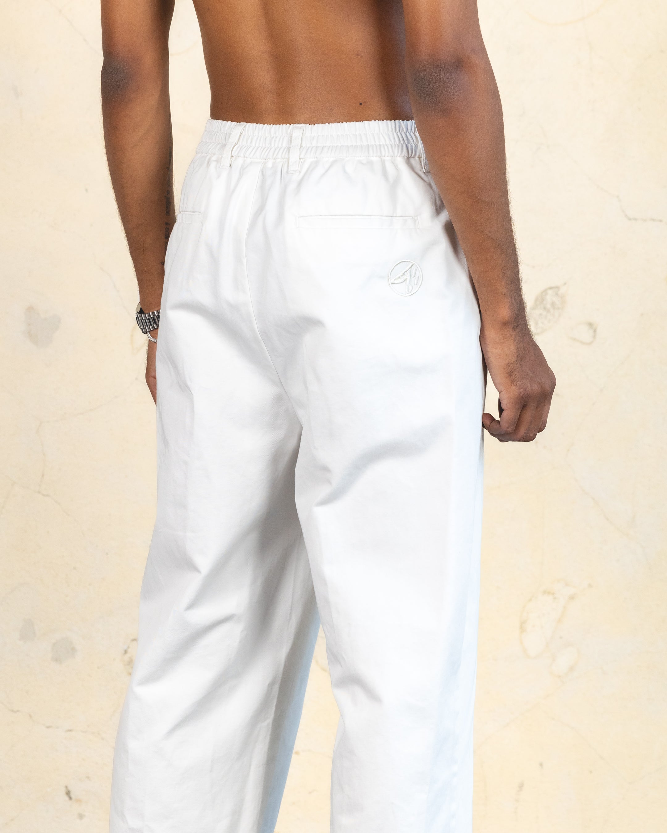 404 Studio High Waist Trousers for Women - Off White Casual Pants | Comfortable Office Wear & Everyday Outfit