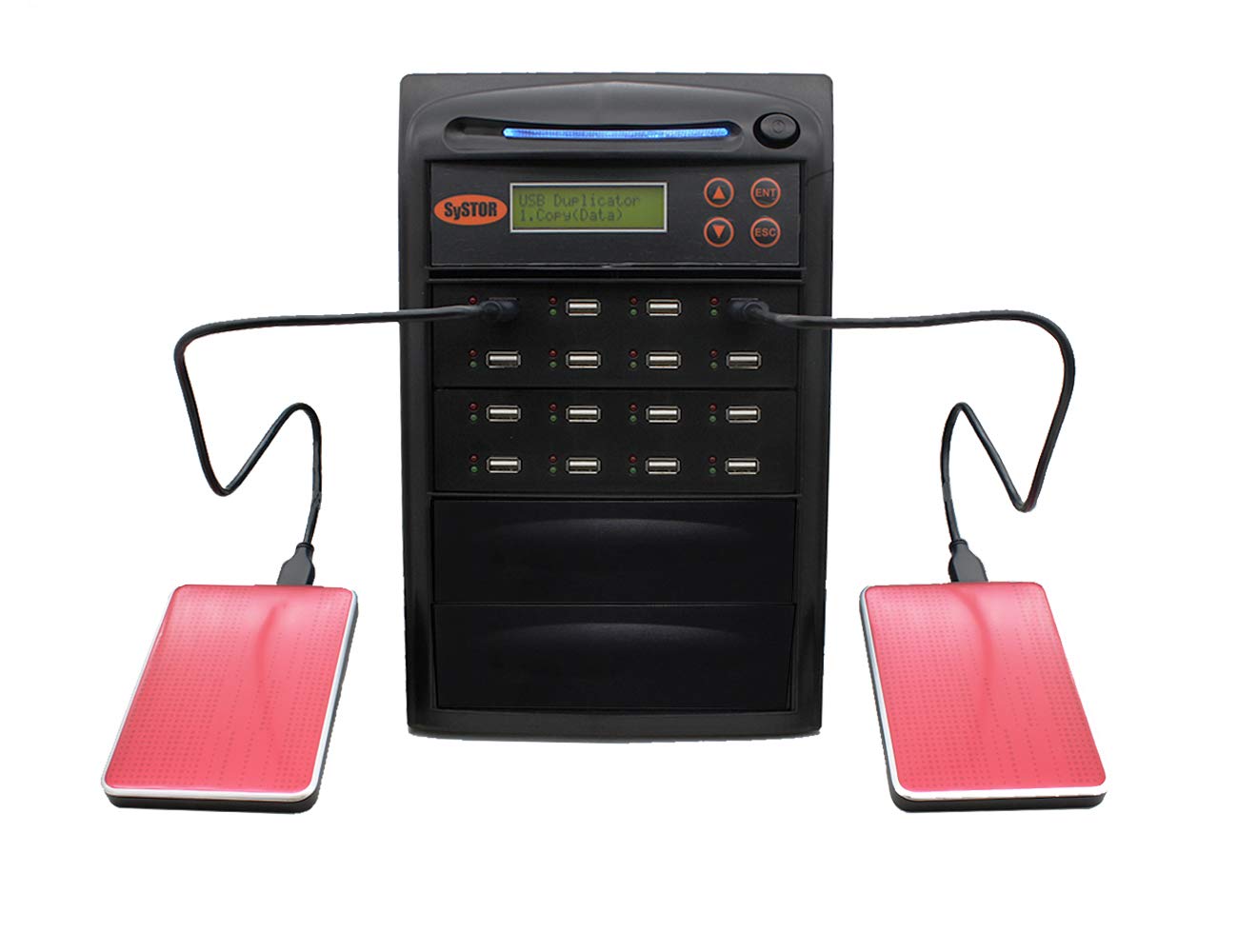 1 to 15 Port USB Duplicator & Sanitizer for External HDD, SSD & Flash Drives - Fast Data Copy & Secure Erase - Perfect for IT, Office & Data Backup Use