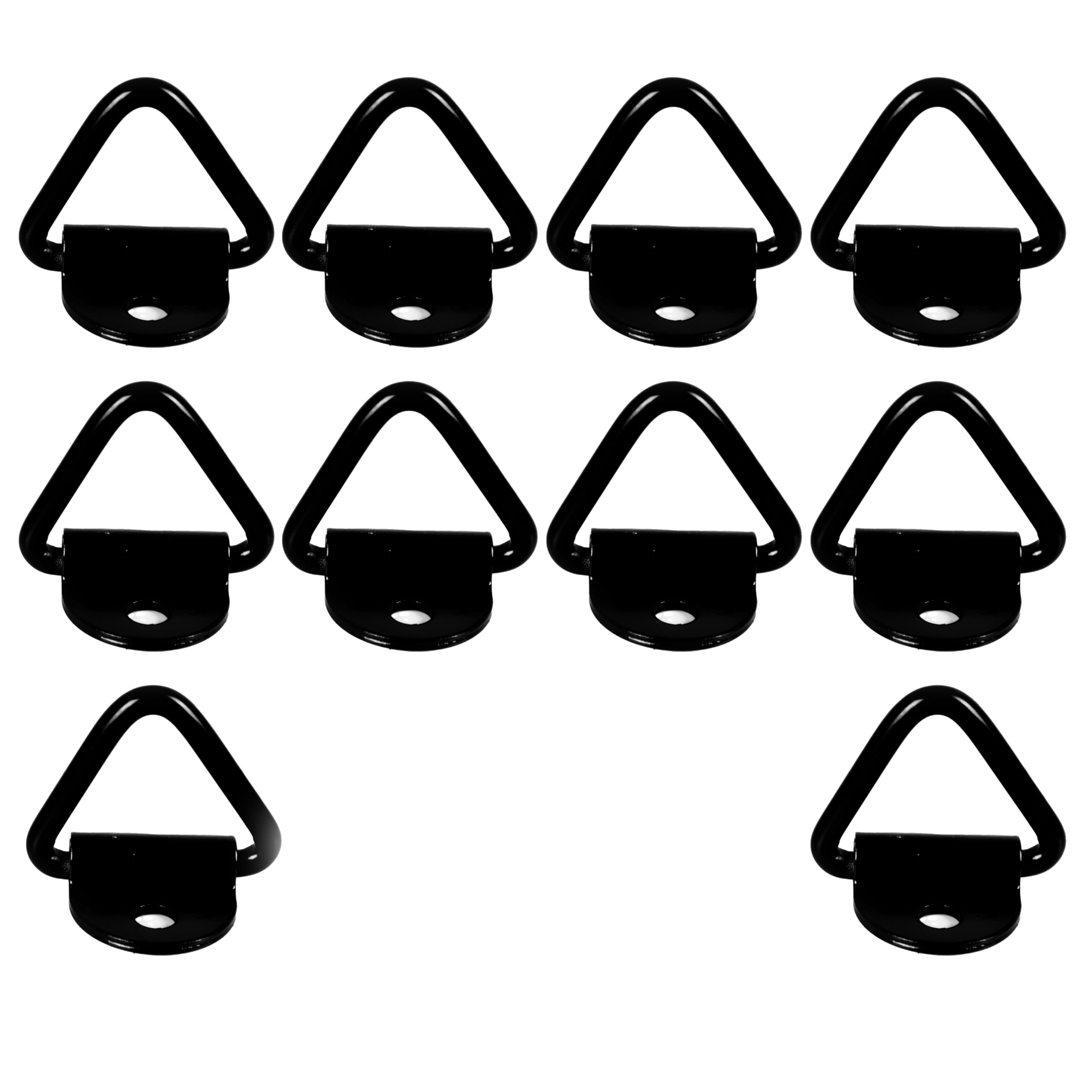 10-Pack Heavy Duty Black V-Ring Tie Down Anchors - Anti-Corrosion Steel Cargo Hooks for Trailers, Pickup Trucks, Warehouses & Boats | Secure Loads for Transport, Storage & Marine Use