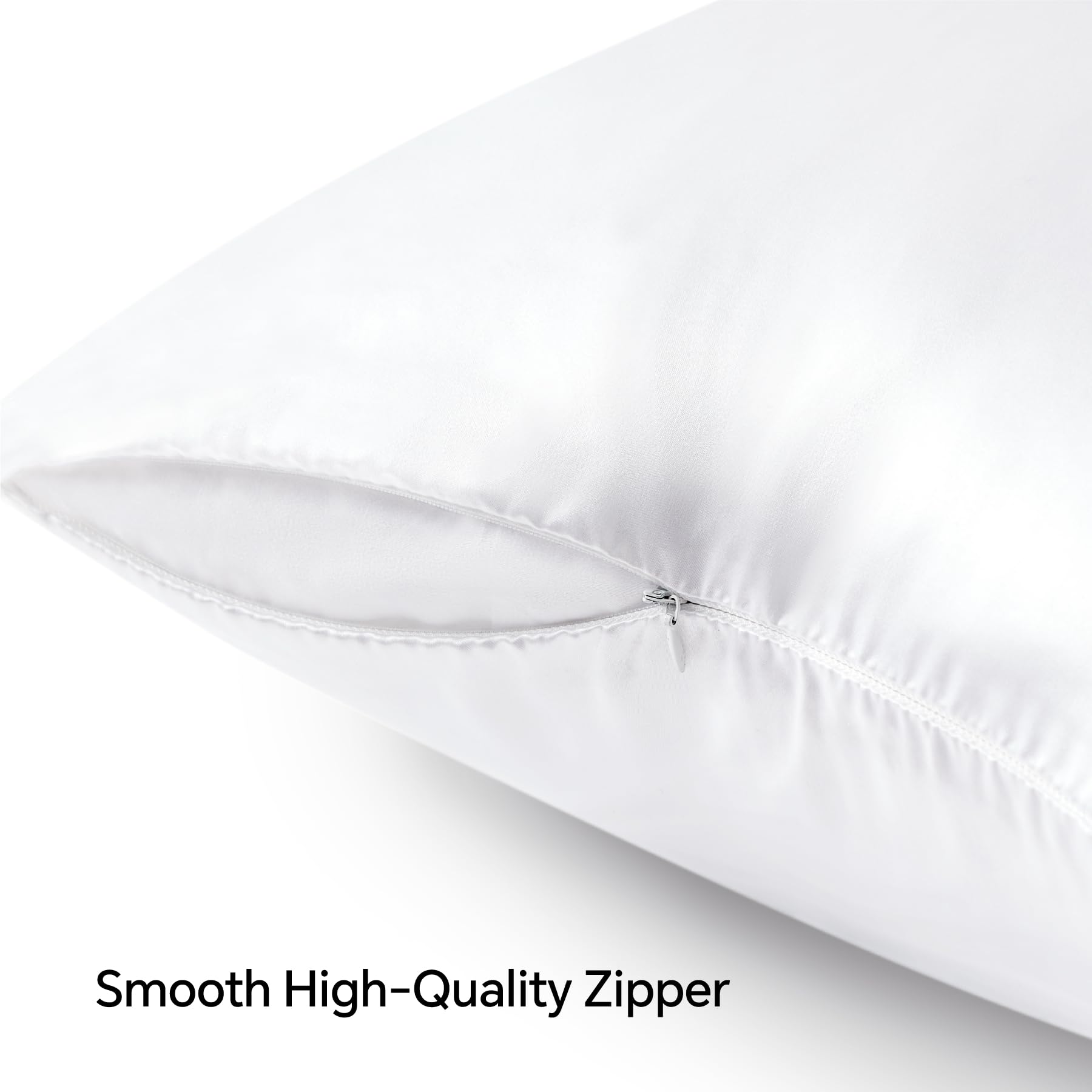 BEDELITE Satin Pillowcase with Zipper - 2 Pack Standard Size (20x26 Inches) - Super Soft & Cooling Silk-Like Pillow Cases for Women & Men - Perfect for Hair Care, Skin Protection & Better Sleep