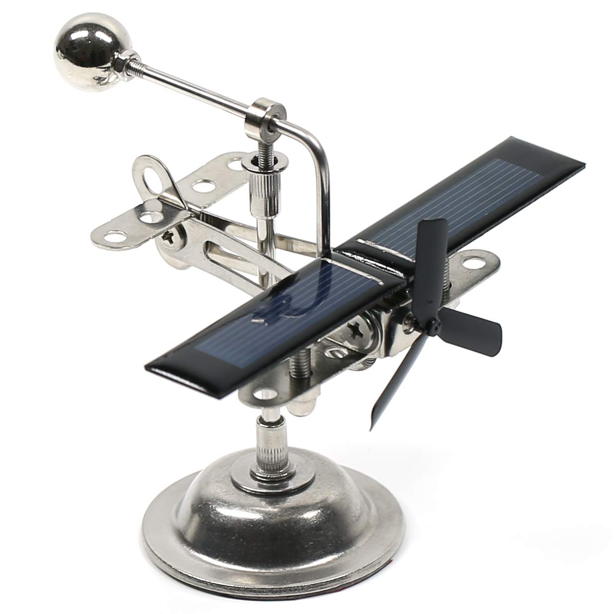 MagicTech Solar Powered Windmill with Black Propeller - Creative Rotating Desk Ornament for Home & Office Decor | Science Physics Toy & Solar Car Decoration (PH12) | Perfect for STEM Education, Gift Ideas, and Workspace Motivation