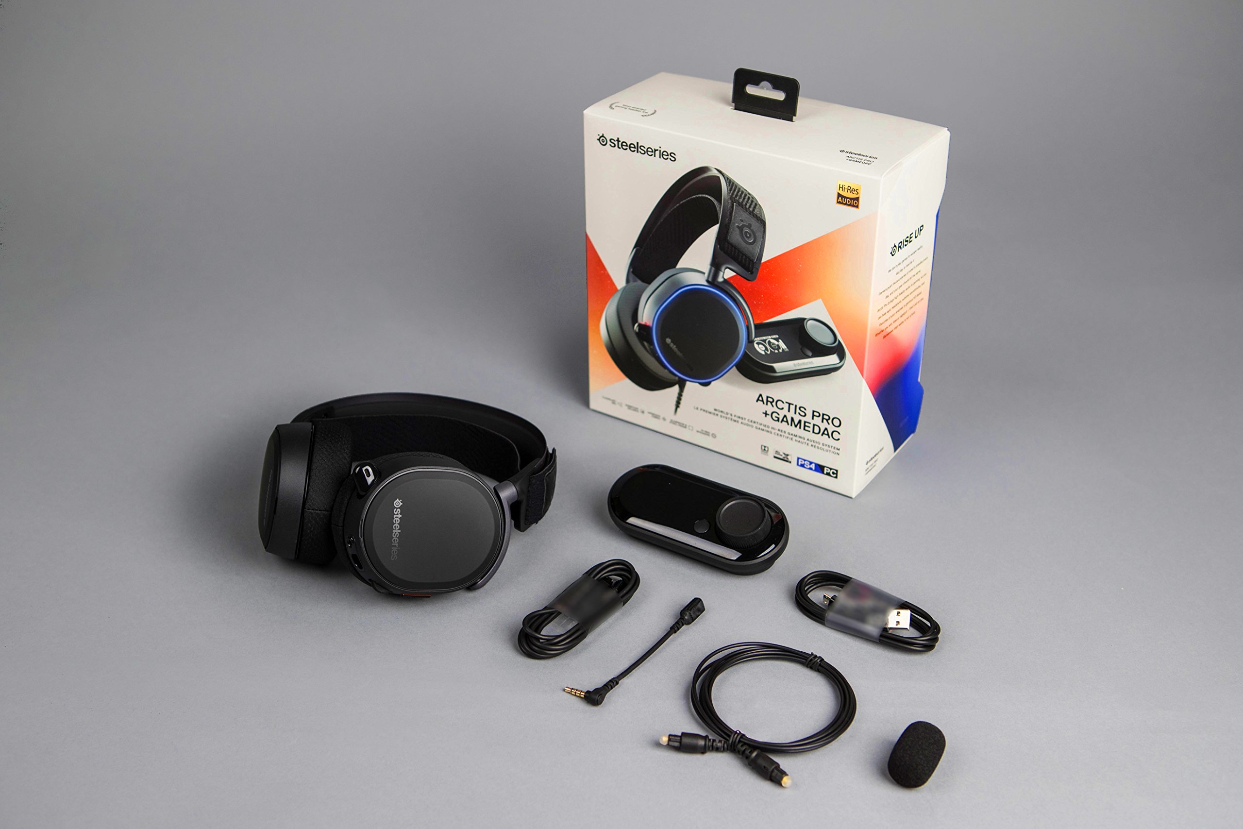 SteelSeries Arctis Pro + GameDAC Wired Gaming Headset with Hi-Res Audio - Dedicated DAC & Amp for PS5, PS4, PC - Black - Perfect for Competitive Gaming & Immersive Audio Experience