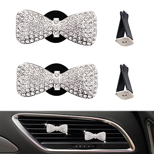 TZnyly Car Air Freshener Vent Clip - 2 Pack Bling Bow Decor for Women, Aromatherapy Scented Accessories | Perfect for Car, Office & Home Décor