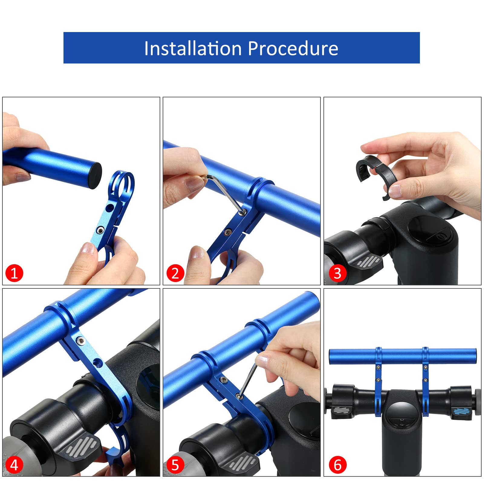 HXBER Aluminum Alloy Electric Scooter Handlebar Extender - Compatible with Xiaomi M365, Horizontal Extension Frame & Holder Bracket Replacement for Enhanced Riding Comfort - Perfect for Commuting, Urban Travel & Last-Mile Transportation
