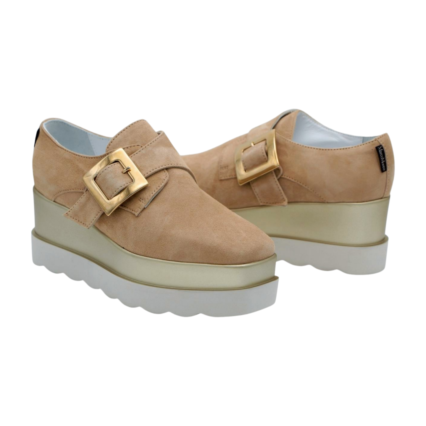 MARCO MOREO Women's ISLA M603 Camel Suede Wedge Sandals - Comfortable & Stylish for Casual Outings, Beach Walks, and Summer Vacations