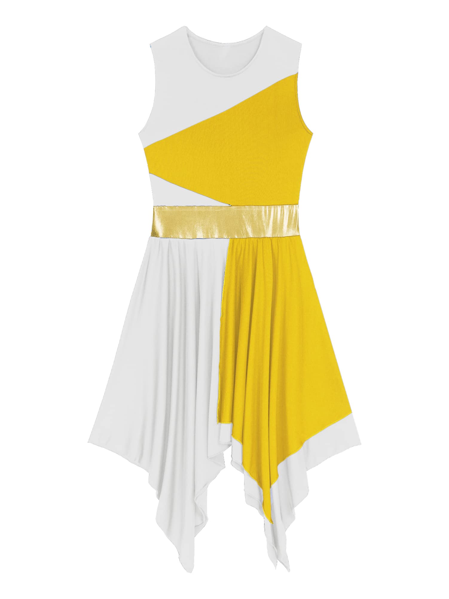 JEYPINMI Women's Liturgical Dance Dress - Color Block Worship Tunic for Praise & Lyrical Performance - Church Choir, Sunday Service & Christian Dance Costume