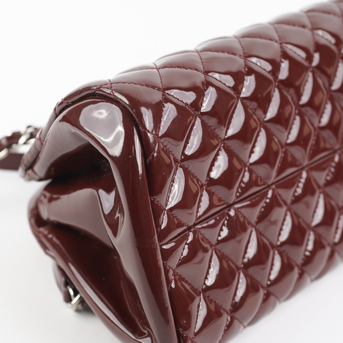 Chanel Mademoiselle Patent Leather Handbag in Dark Red - Luxury Crossbody Purse for Women, Perfect for Evening Parties & Date Nights