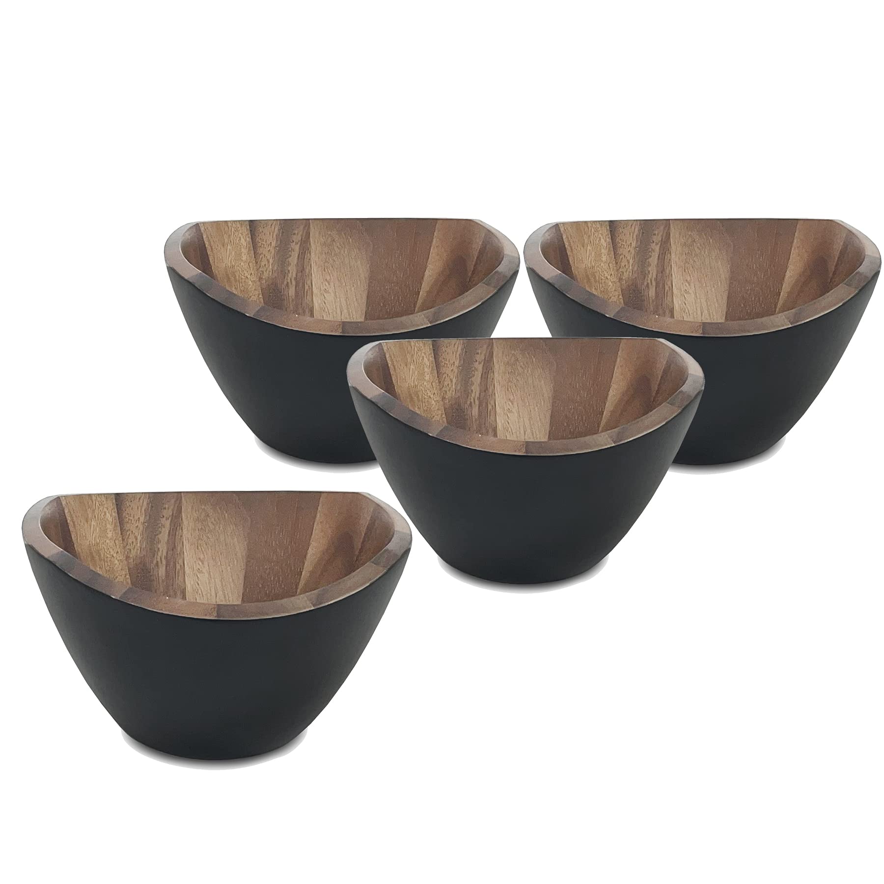 Woodard & Charles Set of 4 Acacia Wood Salad Bowls - 7