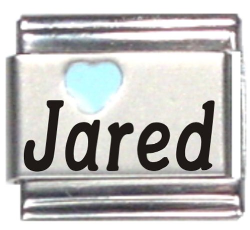 Jared Light Blue Heart Laser Engraved Italian Charm Link Bracelet - Perfect for Gifts, Friendship Jewelry & Personalized Keepsakes