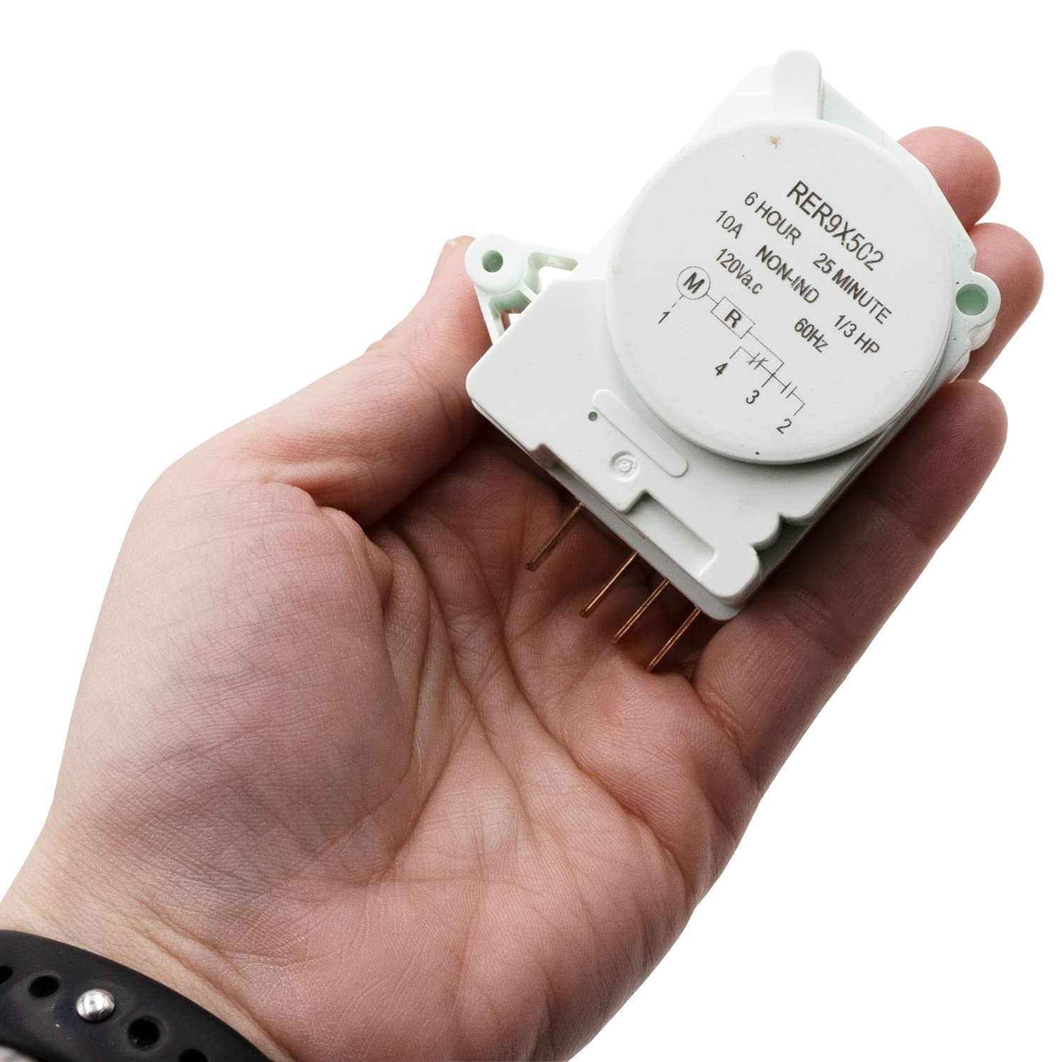 WR9X502 WR09X10049 Refrigerator Defrost Timer Replacement - Compatible with Multiple Brands - Easy DIY Installation for Home Appliance Repair
