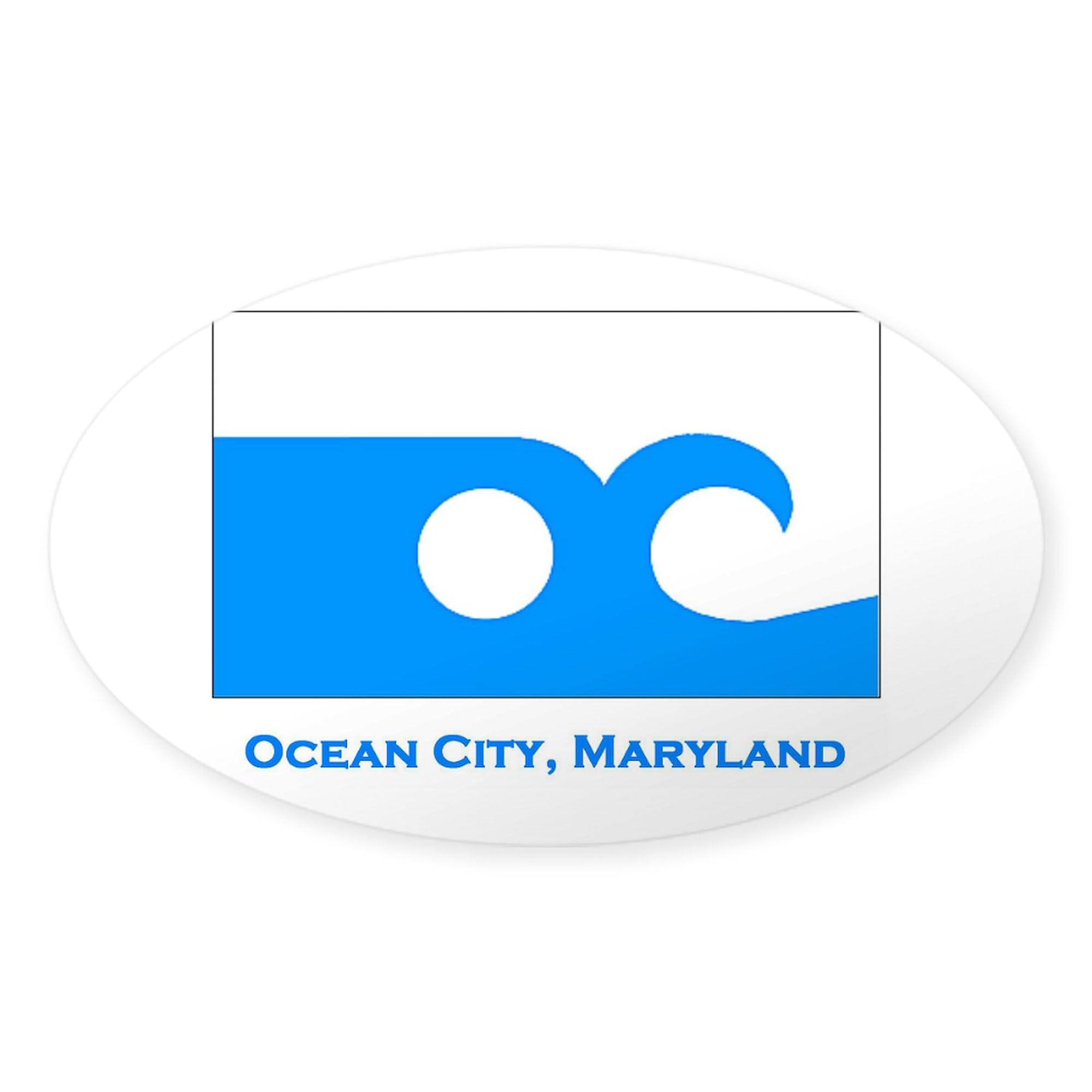 Ocean City MD Flag Rectangle & Oval Car Bumper Stickers - Waterproof Decals for Cars, Laptops, Windows | Show Your Maryland Pride at Beaches, Road Trips & Tailgating