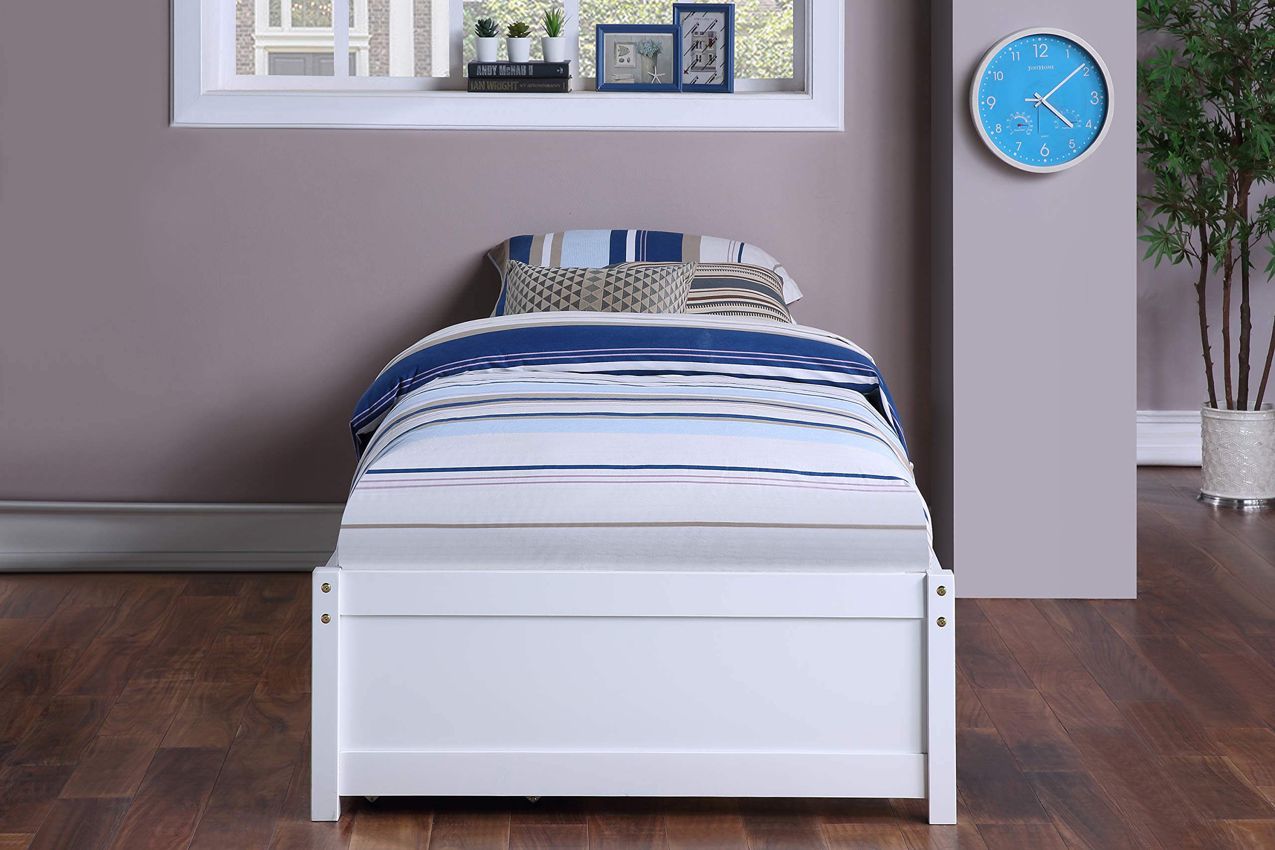 Twin Size Platform Bed Frame with Storage Drawers & Slats - Wooden Loft Captain Bed for Kids, Teens, Boys & Girls - No Headboard White - Perfect for Bedroom, Guest Room & Small Space Organization
