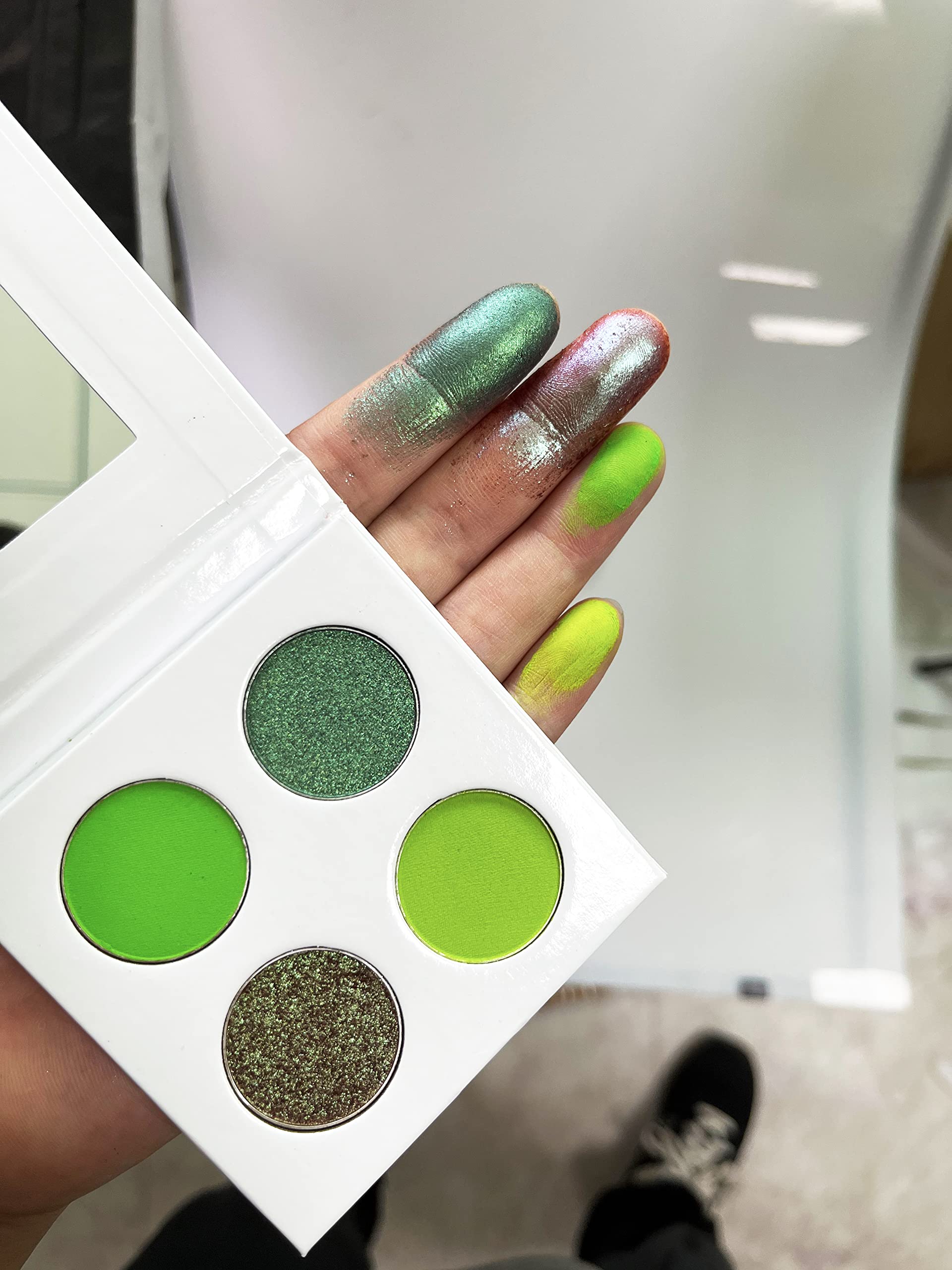 4 Colors Pigmented Eyeshadow Palette - Matte & Duochrome Long Lasting Makeup, Creamy Blendable Natural Shades for Day & Night Looks | Perfect for Parties, Weddings & Everyday Wear