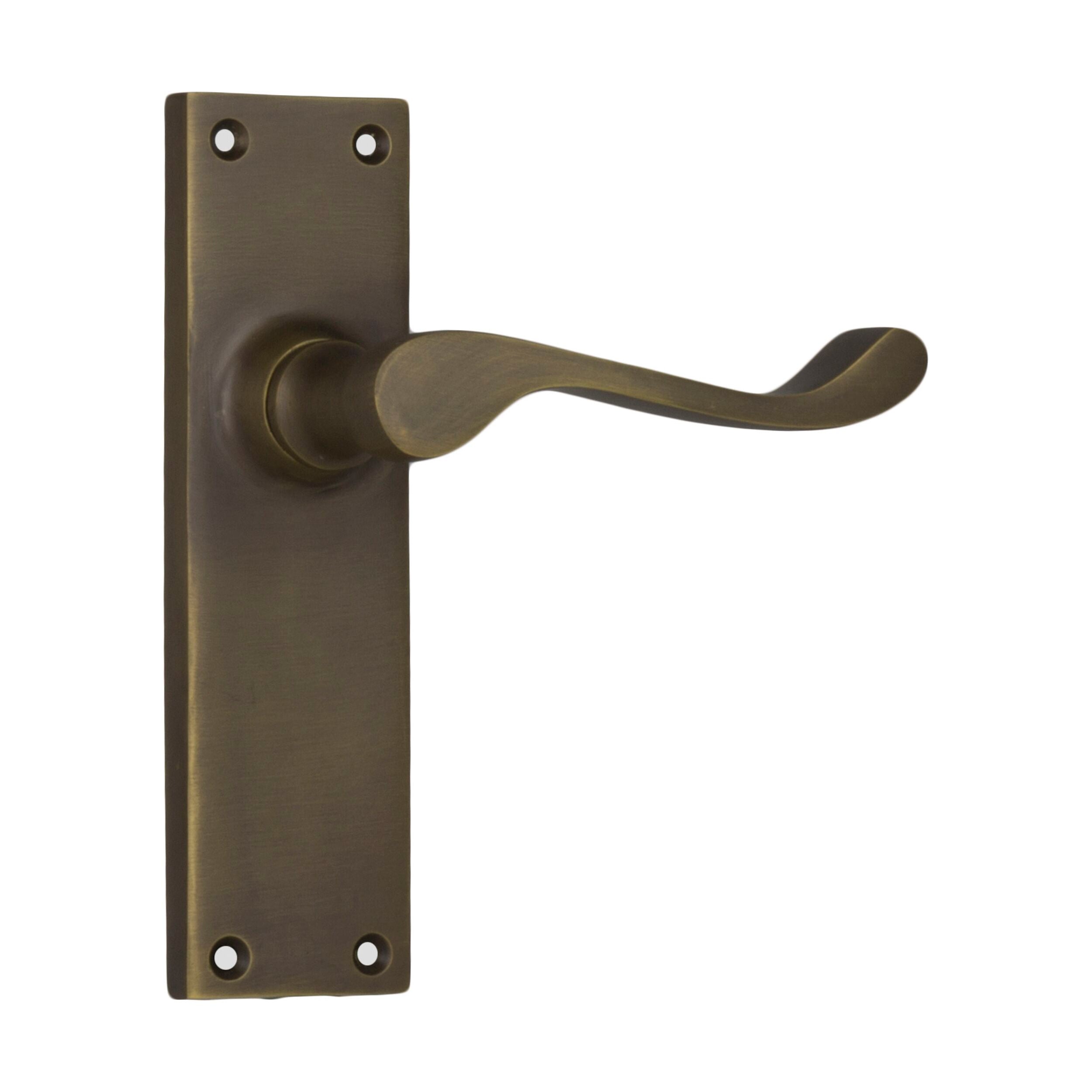 Victorian Style Door Lever with Antique Brass Finish - 0782 Door Latch Pair (H152xW42xP59mm) - Perfect for Vintage Home Decor, Bedroom & Bathroom Doors
