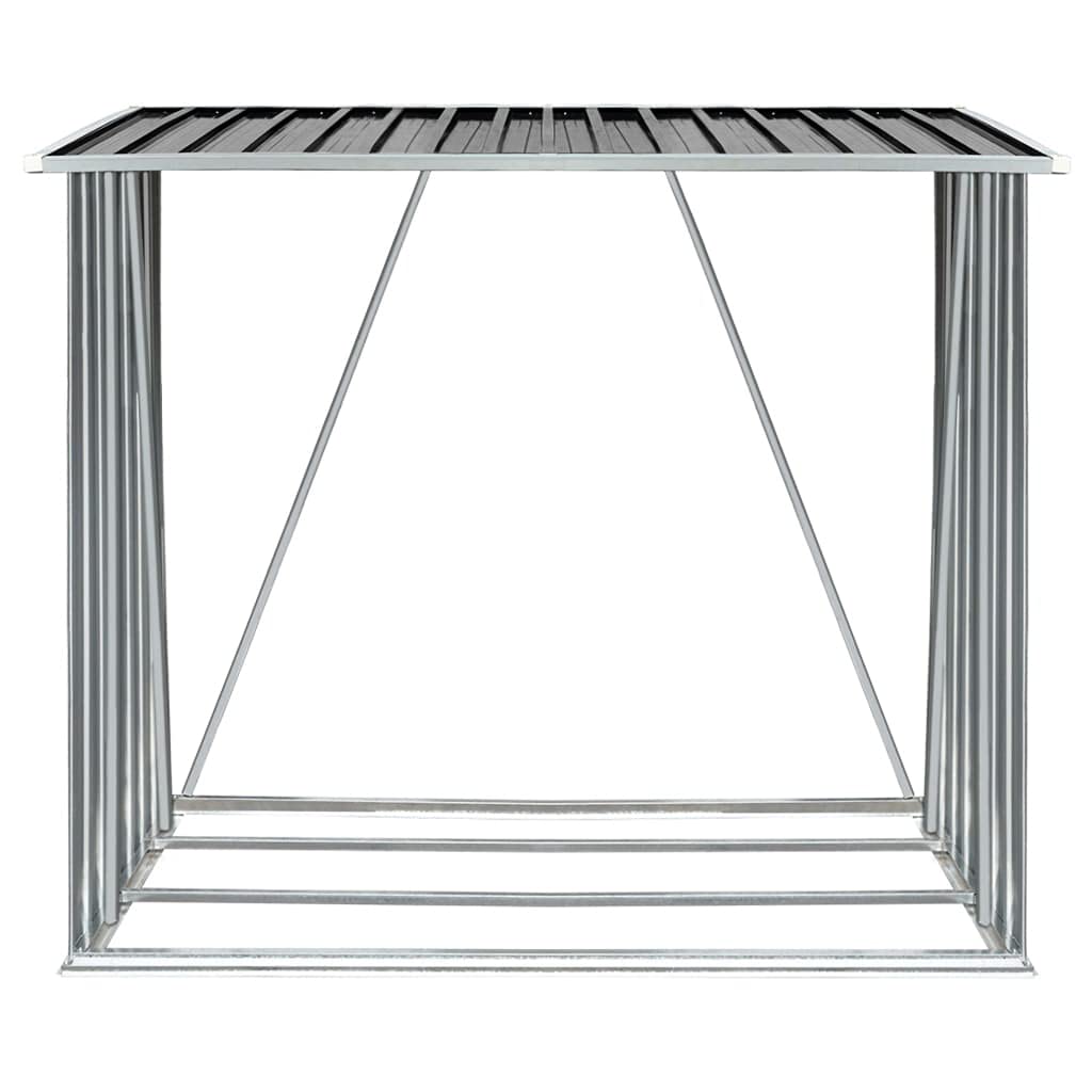 CHARMMA Heavy-Duty Galvanized Steel Firewood Storage Shed for Outdoor, Garden & Backyard - 64.2