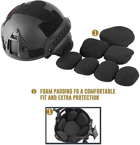 Tactical Airsoft PJ Helmet with Full Face Protection & Detachable Anti-Fog Goggles - Military Style Mask for BB Gun, Paintball, Airsoft & CS Games - Perfect for Outdoor Shooting Sports & Tactical Training