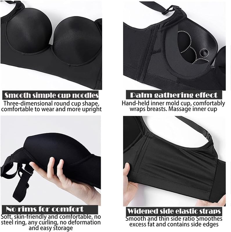 Geibiu Filifit Sculpting Uplift Bra for Women - Deep Cup, Full Back Coverage Sports Bra to Hide Back Fat - Perfect for Yoga, Gym & Everyday Wear