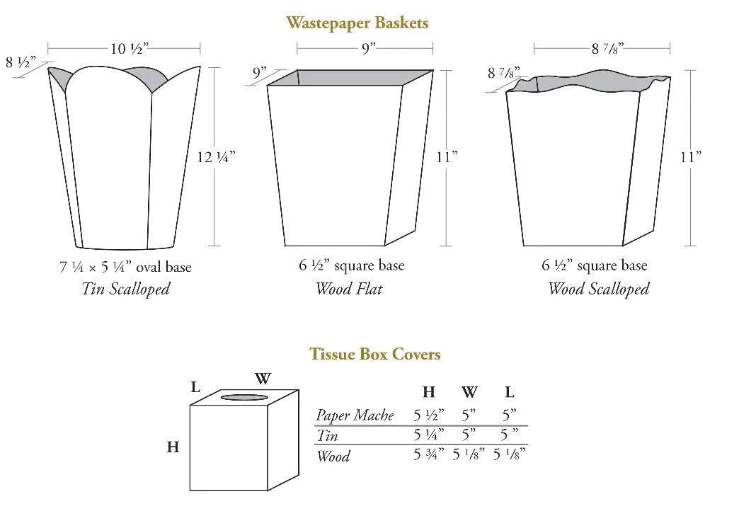 Chelsea Light Blue Decoupage Wastebasket with Optional Tissue Box Cover - Elegant Bathroom & Bedroom Trash Can for Home Decor