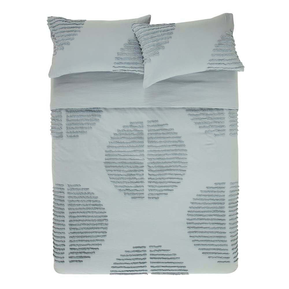 Barlow Seafoam Quilt Cover Set King Size - Luxury 100% Cotton Bedding Set with Pillowcases - Perfect for Master Bedroom, Guest Room & Hotel Use