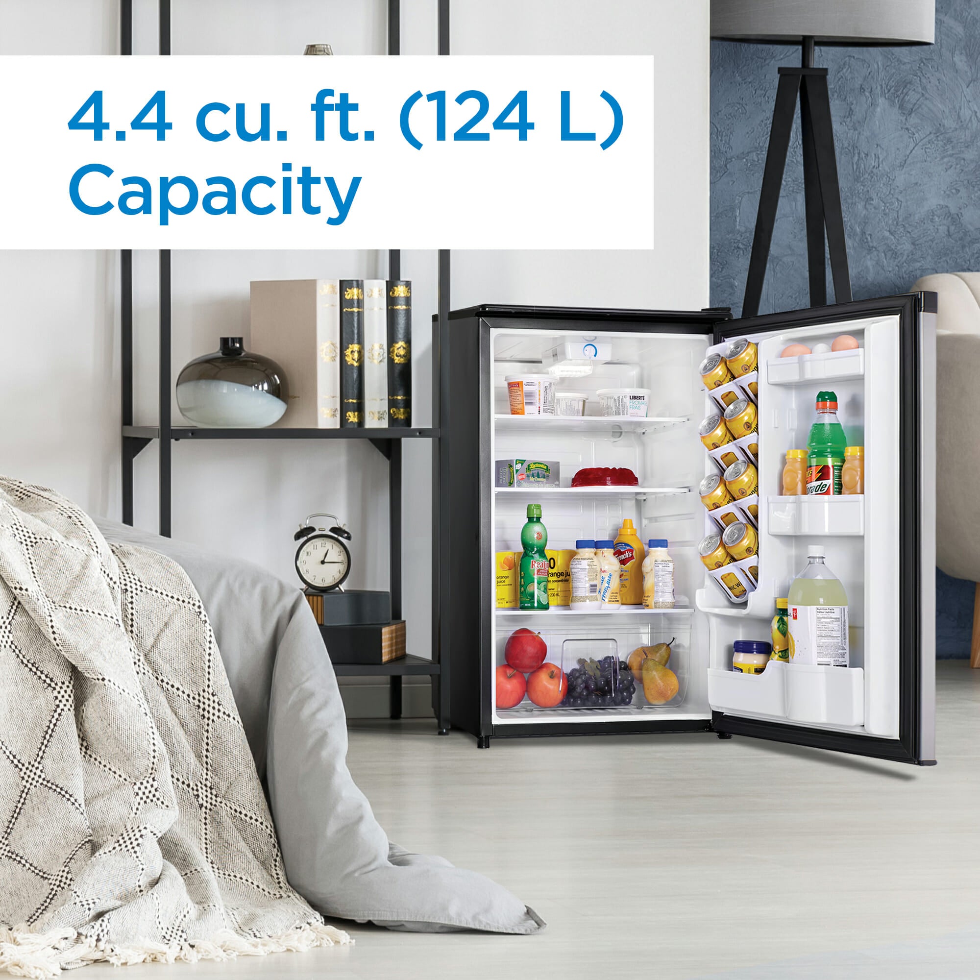 Danby DAR044A4BSLDD 4.4 cu. ft. Compact Refrigerator - Stainless Steel Mini Fridge for Dorm, Office, Bedroom & Small Spaces - Energy Efficient & Quiet Cooling