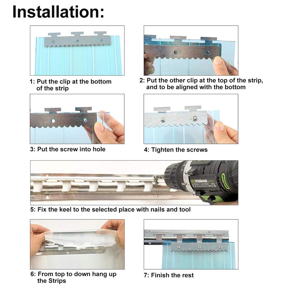 Thermal Insulated PVC Strip Door Curtain - Commercial Freezer Partition for Walk-In Refrigerators & Kitchen Cold Rooms | Hands-Free Entry, Transparent Vinyl Barrier | Perfect for Restaurants, Grocery Stores & Food Processing Facilities