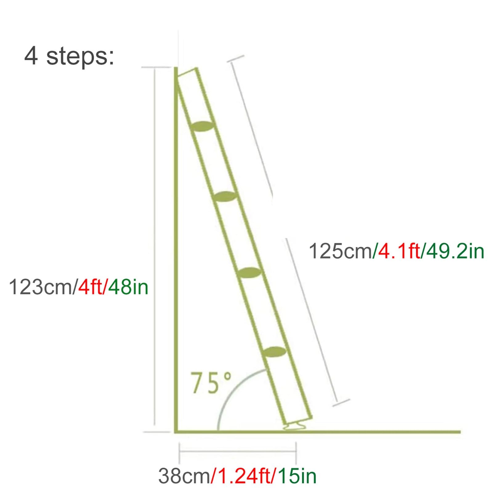 Solid Pine Wood Bunk Bed Ladder - Non-Slip 4/5/6 Step Replacement Stairs for Twin/Full Bunk Beds | Safe & Sturdy Climbing Solution for Kids & Adults Bedroom