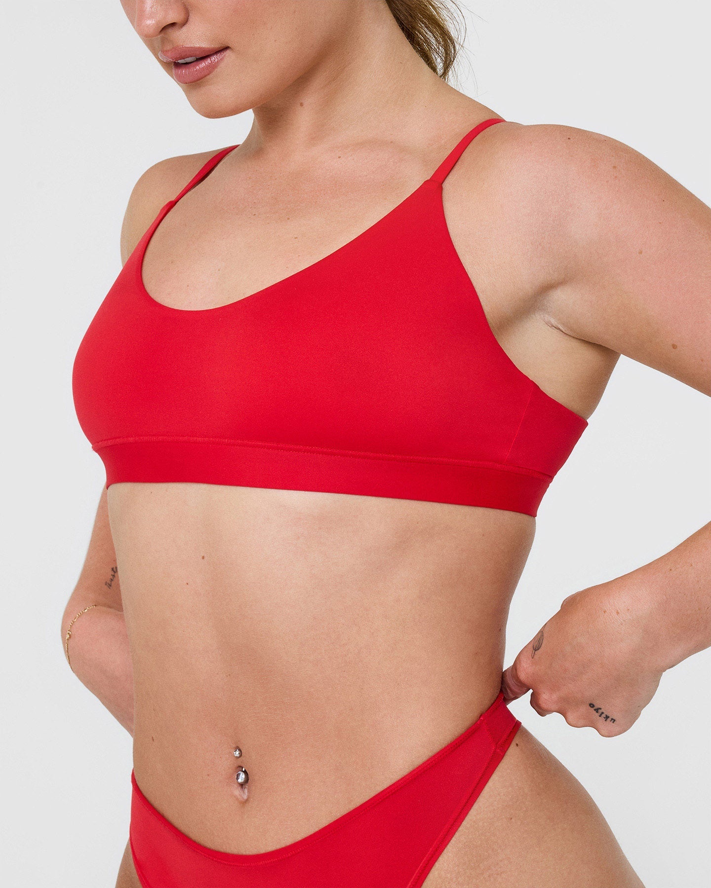 Silhouette Bralette - Sexy Muscle Mommy Red Sports Bra for Women | Perfect for Gym Workouts, Yoga & Fitness Training