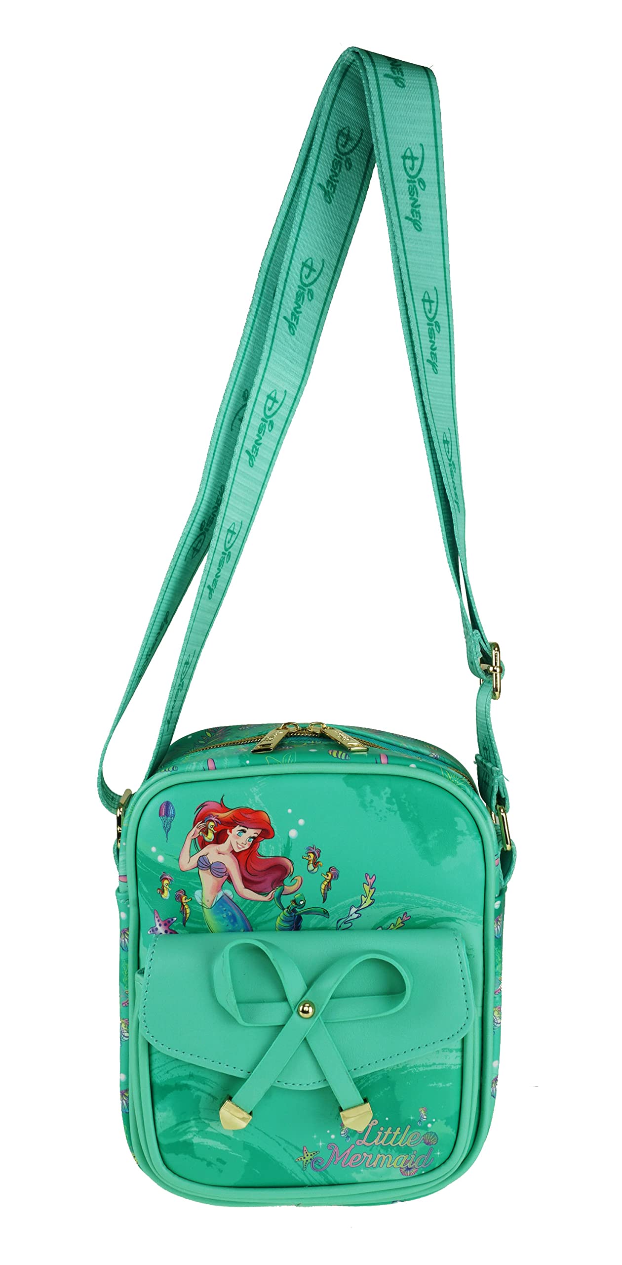 Disney Ariel Vegan Leather Crossbody Shoulder Bag for Women - Stylish & Eco-Friendly Purse for Daily Use, Travel, and Disney Theme Park Visits