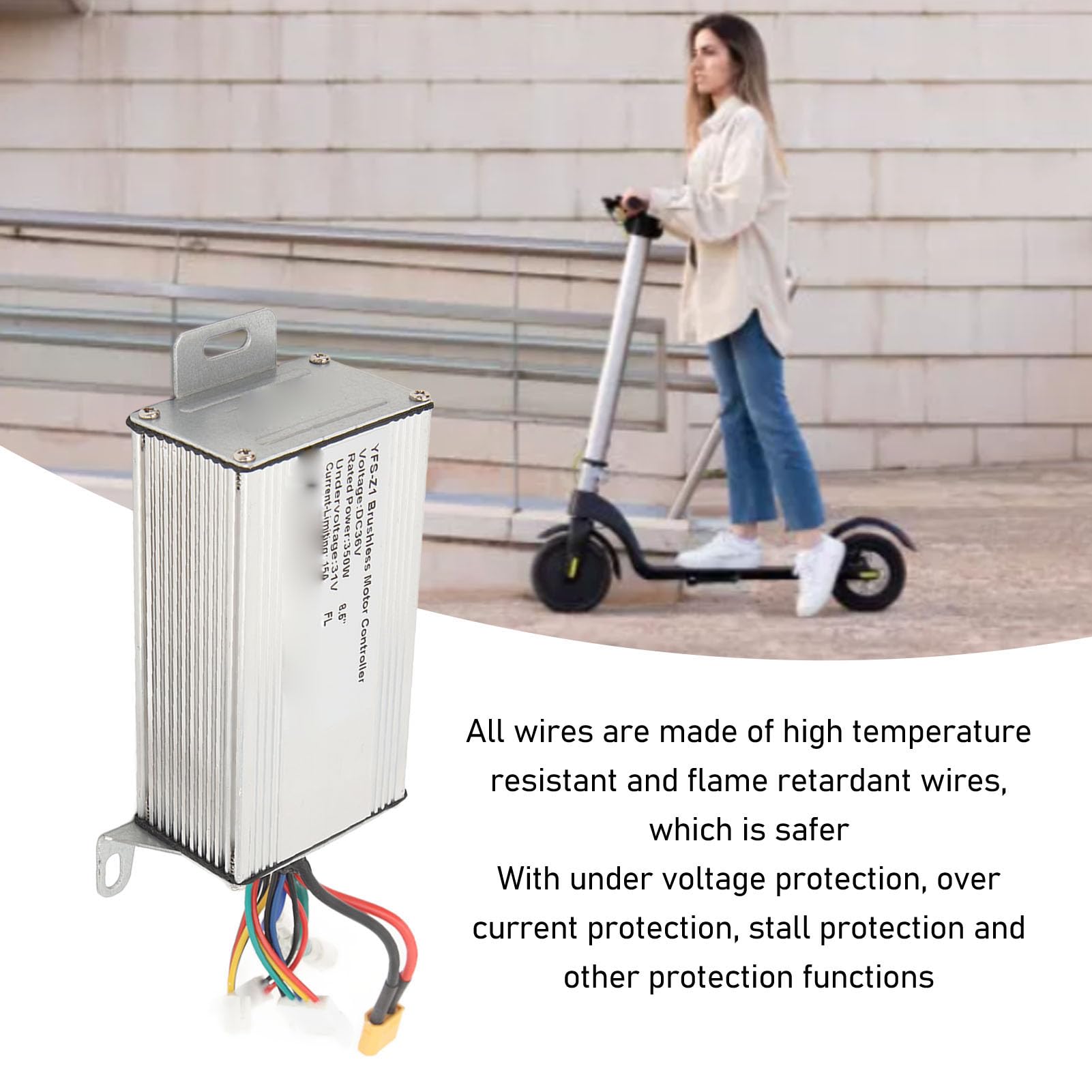 36V 350W Electric Scooter Motor Controller for E-Bikes & Electric Scooters - 8.5 Inch Waterproof Design - Perfect for Commuting, Urban Travel & DIY E-Bike Upgrades