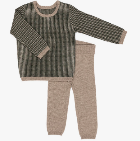 KIPP Houndstooth 2-Piece Baby Outfit Set for Boys & Girls (12-24 Months) - Perfect for Family Photos, Holidays & Special Occasions