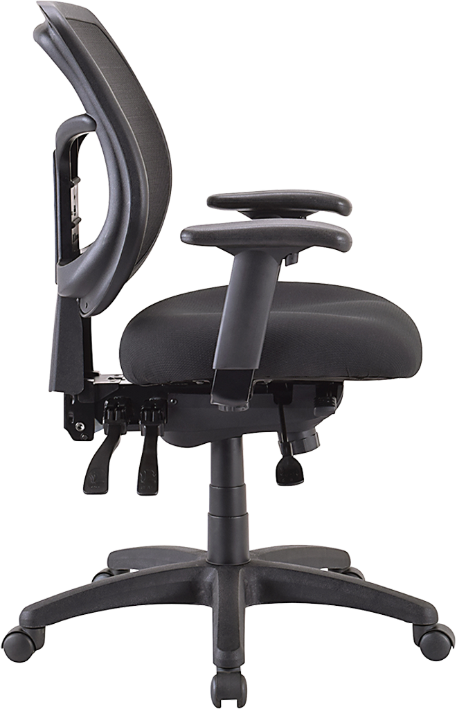 Eurotech Apollo Multi-Function Swivel Office Chair with Mesh Back & Fabric Seat - Black (Model MFT9450) - Ergonomic Desk Chair for Home & Office Workspaces