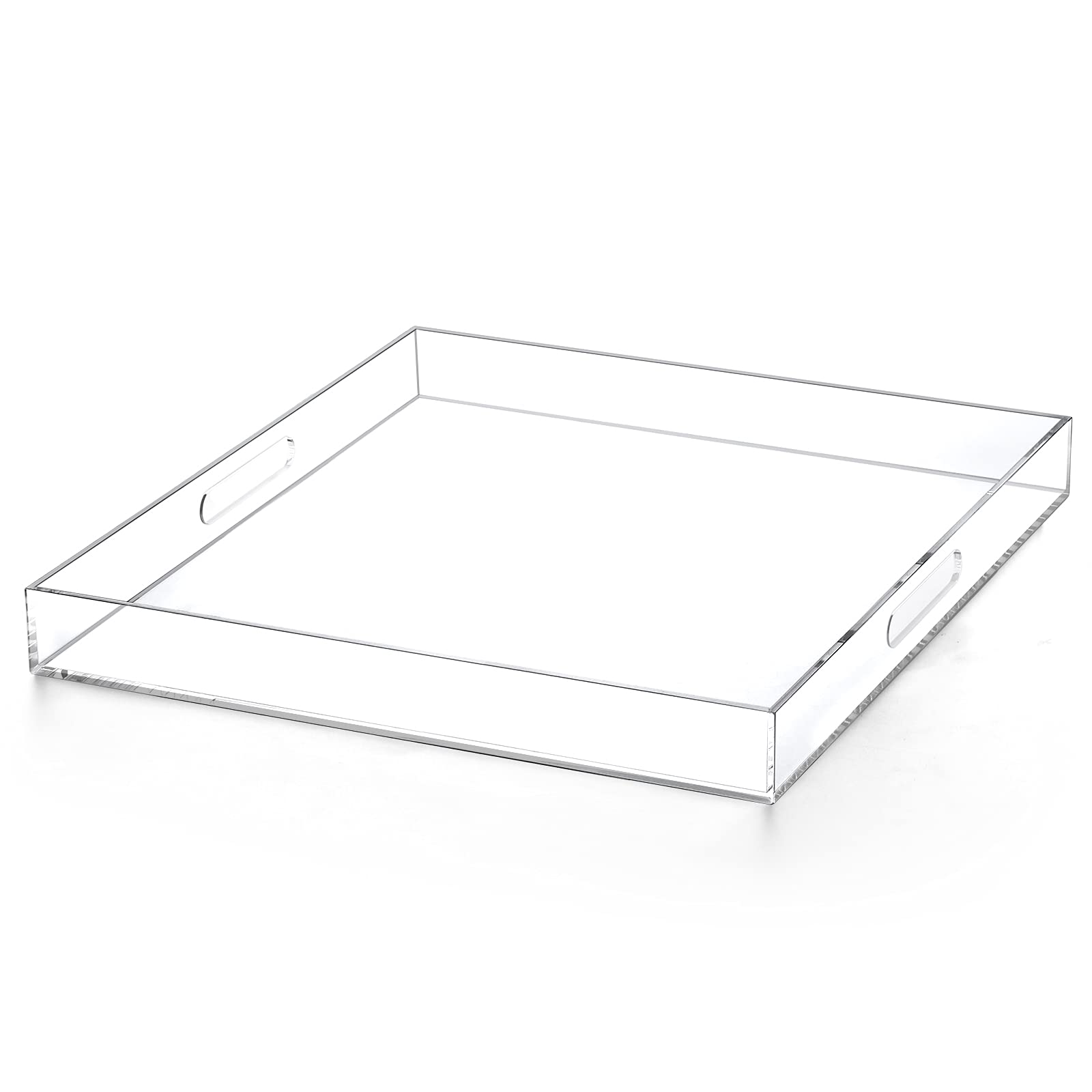 Clear Spill-Proof Acrylic Ottoman Tray with Handles - 18