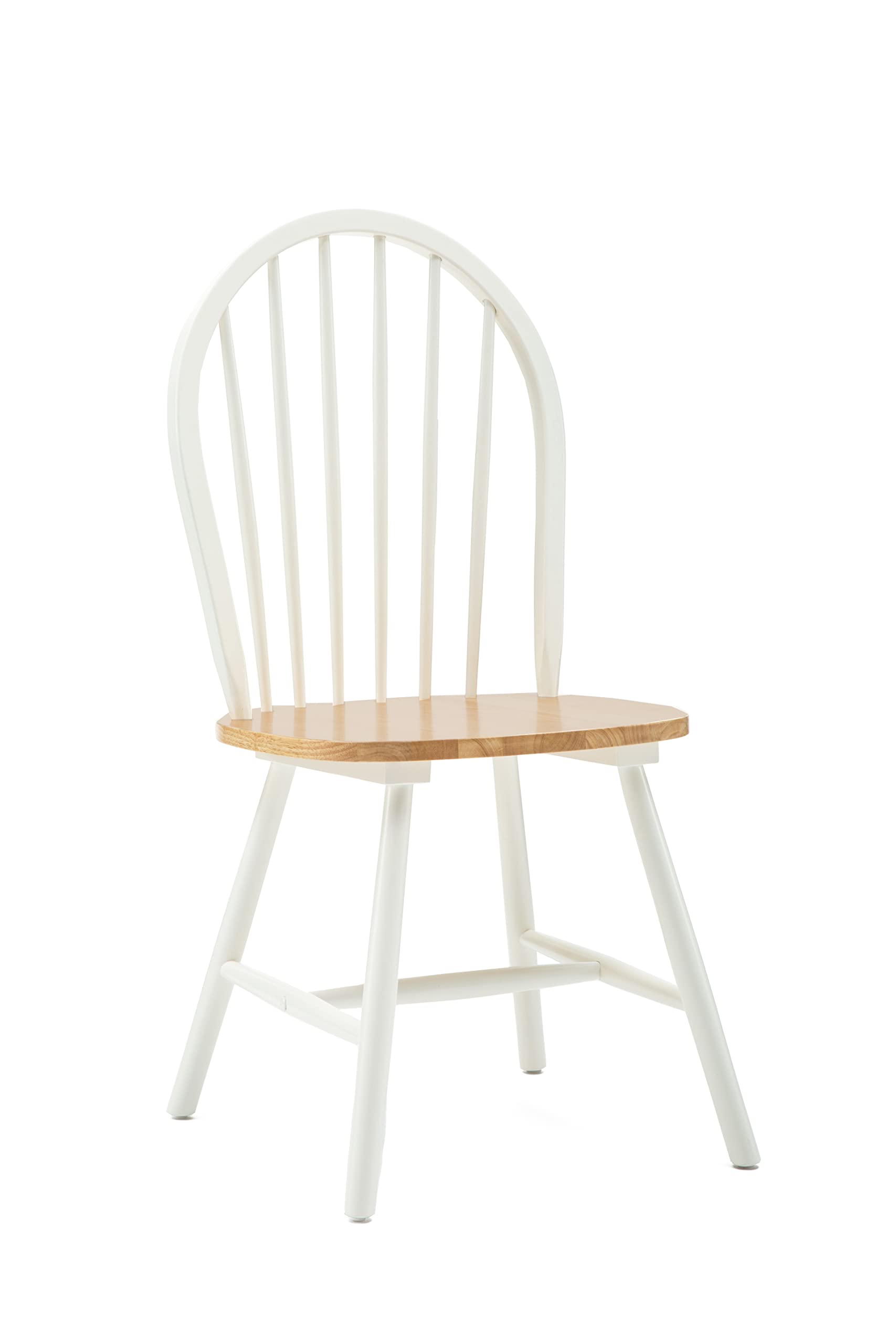 Boraam Windsor Farmhouse Dining Chairs Set of 2 - Cream/Natural Wooden Kitchen Chairs for Dining Room, Breakfast Nook, and Farmhouse Decor
