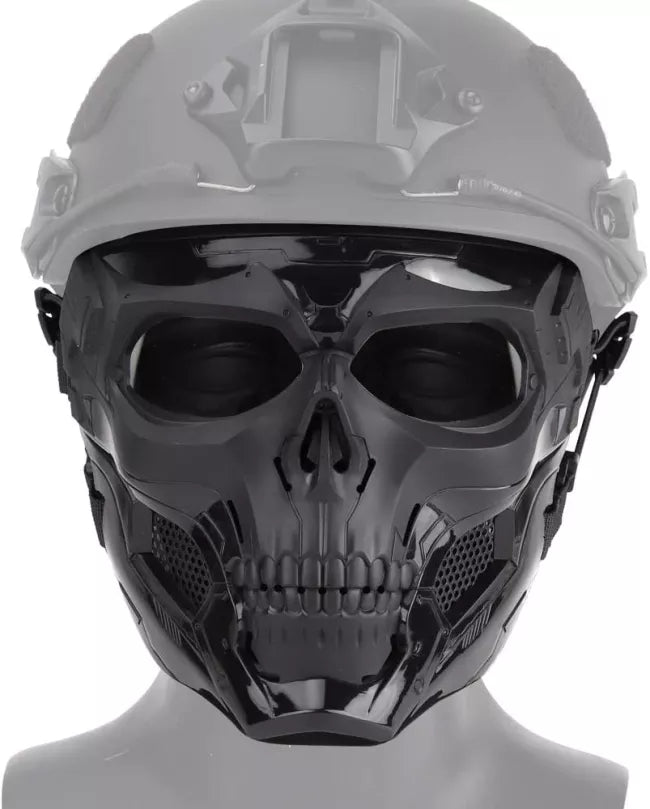 Skull Full Face Protective Tactical Mask - Military Grade Safety Gear for Airsoft, Paintball & Outdoor Sports | Halloween Costume Accessory