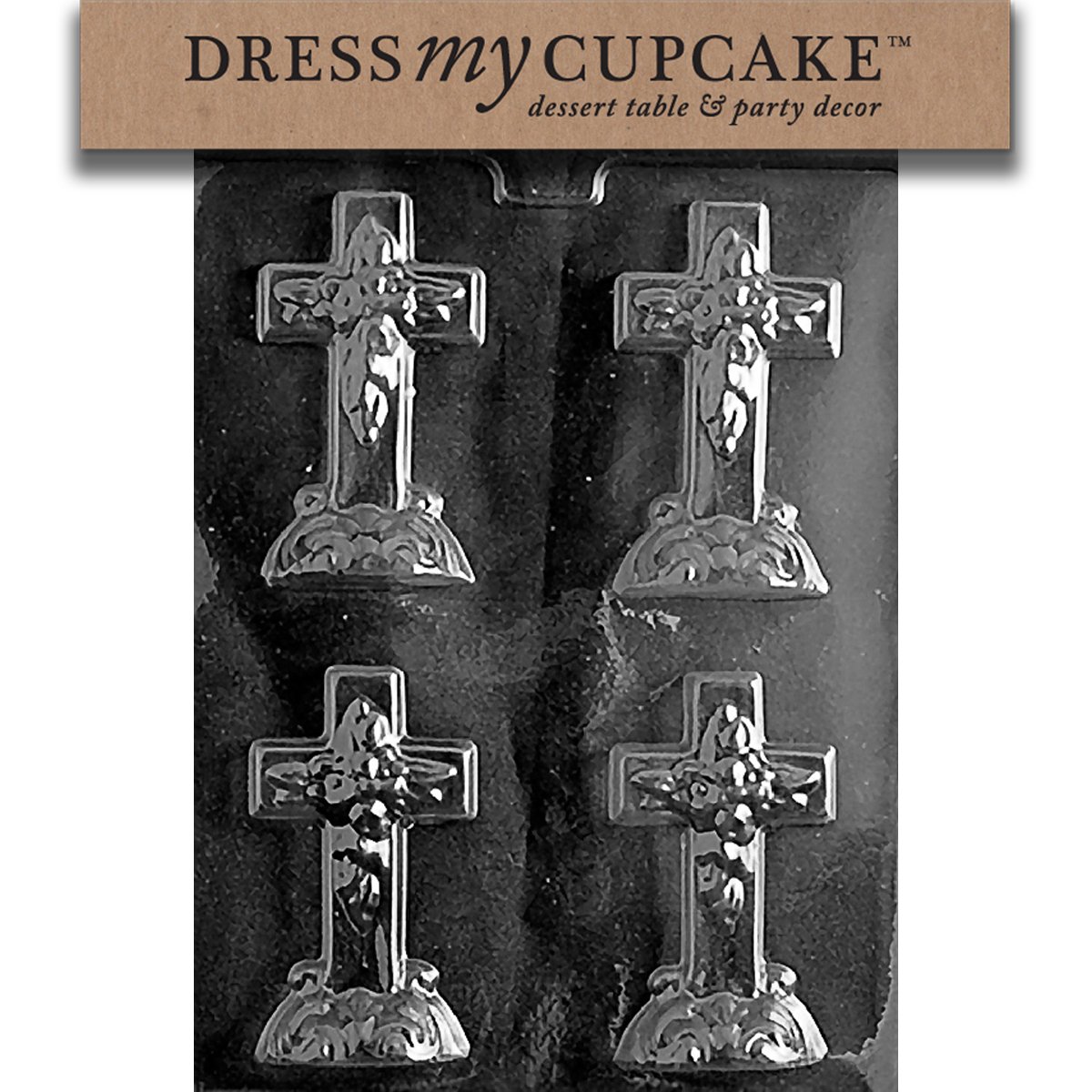 Premium Chocolate Candy Mold for Cupcakes - Small Cross Design with Base | Perfect for Baking, Cake Decorating & DIY Desserts