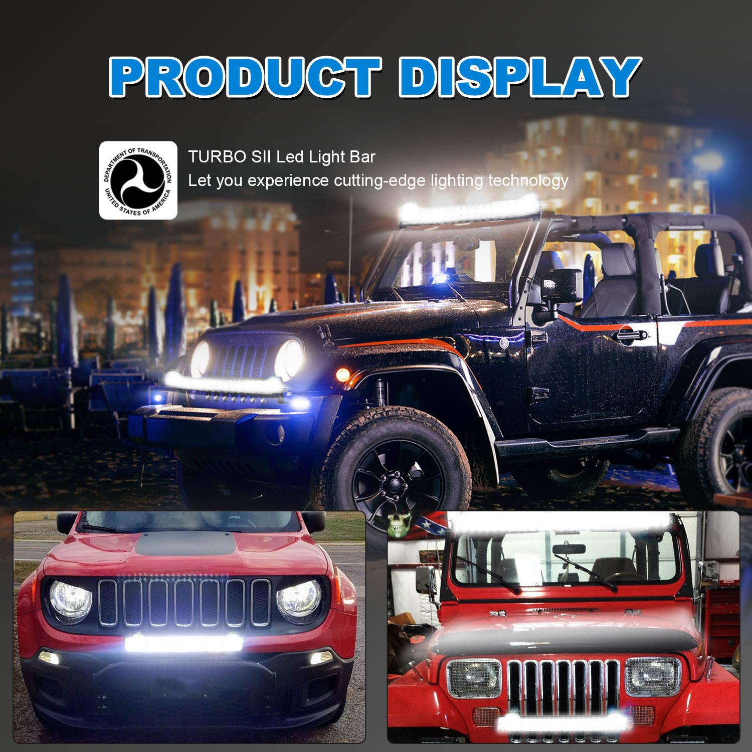42 Inch LED Light Bar - 576W Triple Row T-Former with Flood/Spot Combo Beam | 2x 4 Inch 60W LED Pod Lights with Rocker Switch & Wiring Harness | Waterproof Off-Road Lighting for Trucks, ATV, UTV, Jeep, Boat, Pickup | Perfect for Night Driving, Camping & Off-Road Adventures