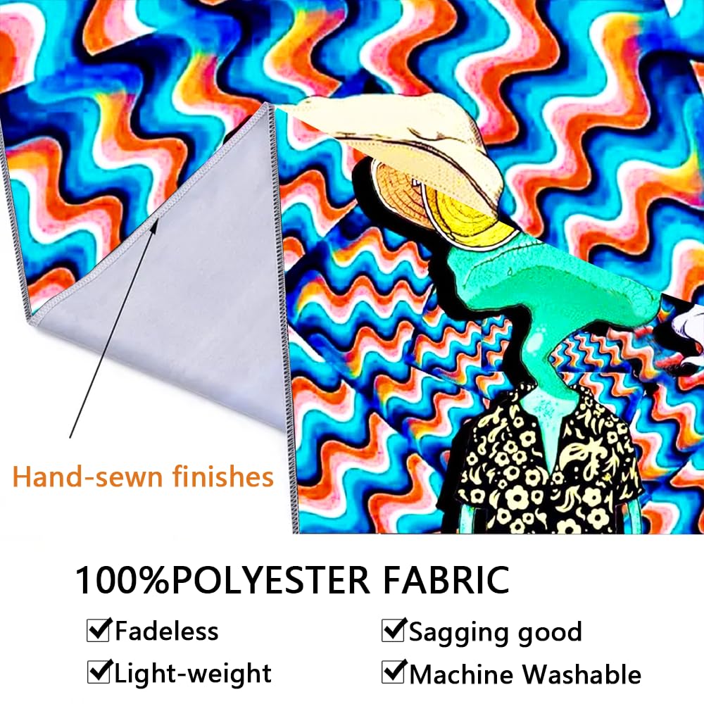 ADDWel Blacklight Frog Tapestry - Glow in The Dark UV Reactive Wall Hanging for Bedroom, Dorm & Living Room | Hippie Alien Design for Black Light Parties & Psychedelic Decor