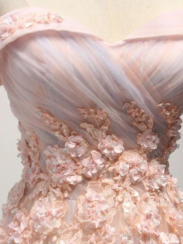 Elegant Tulle Applique Off The Shoulder Prom Dress for Sweet 16 & Formal Events - Perfect for Homecoming, Quinceañera & Evening Parties - Style 12494